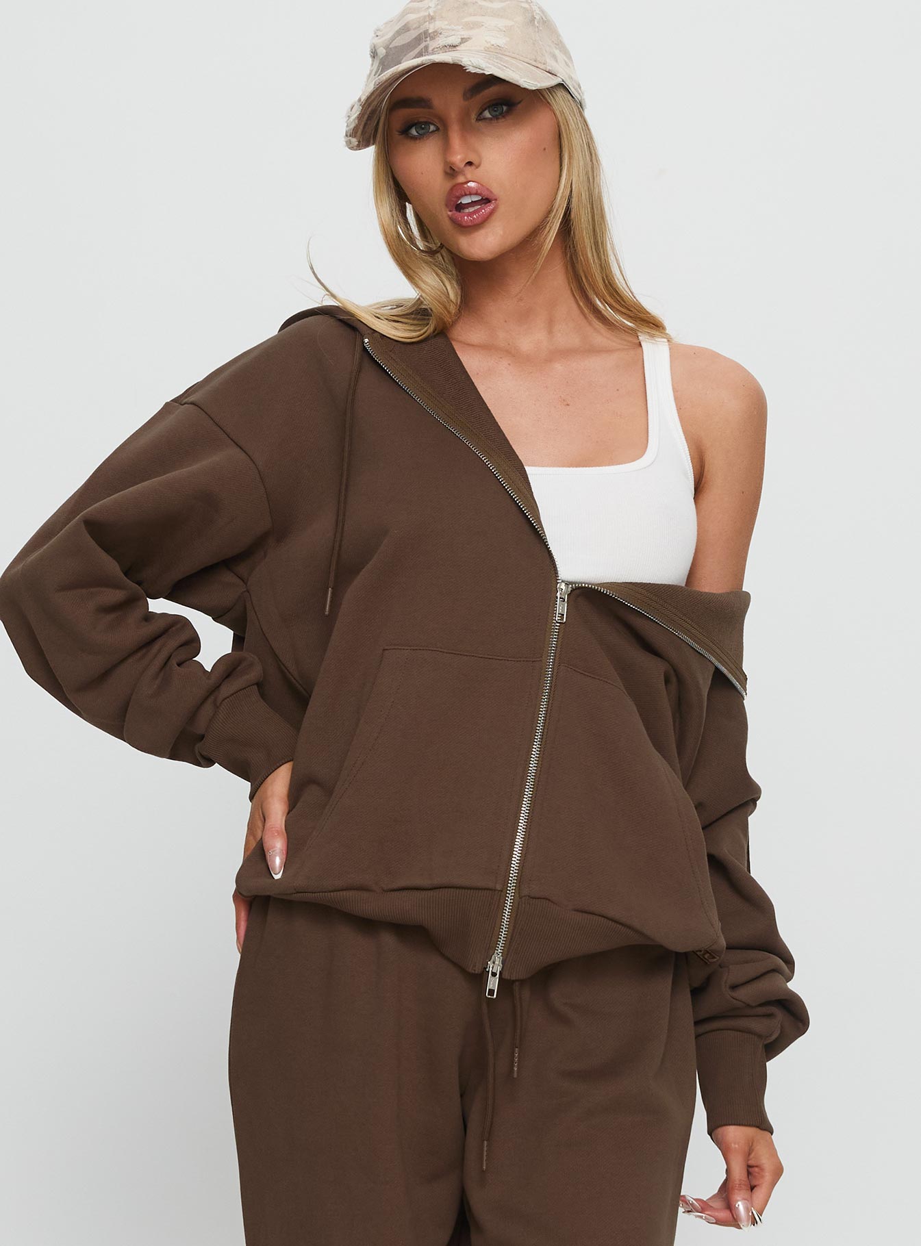Alternative view of All Day Oversized Hoodie Chocolate
