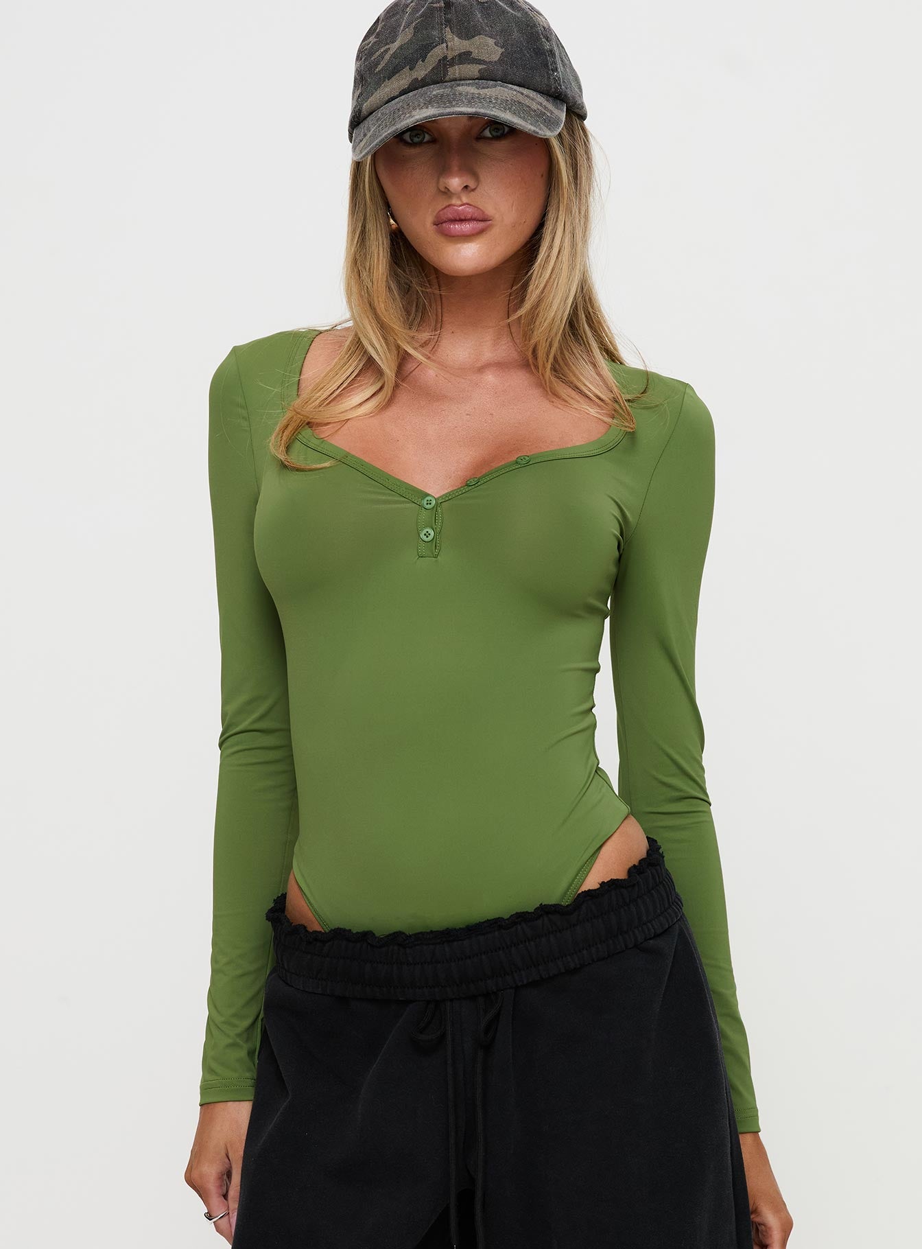 Alternative view of Delgado Long Sleeve Bodysuit Olive