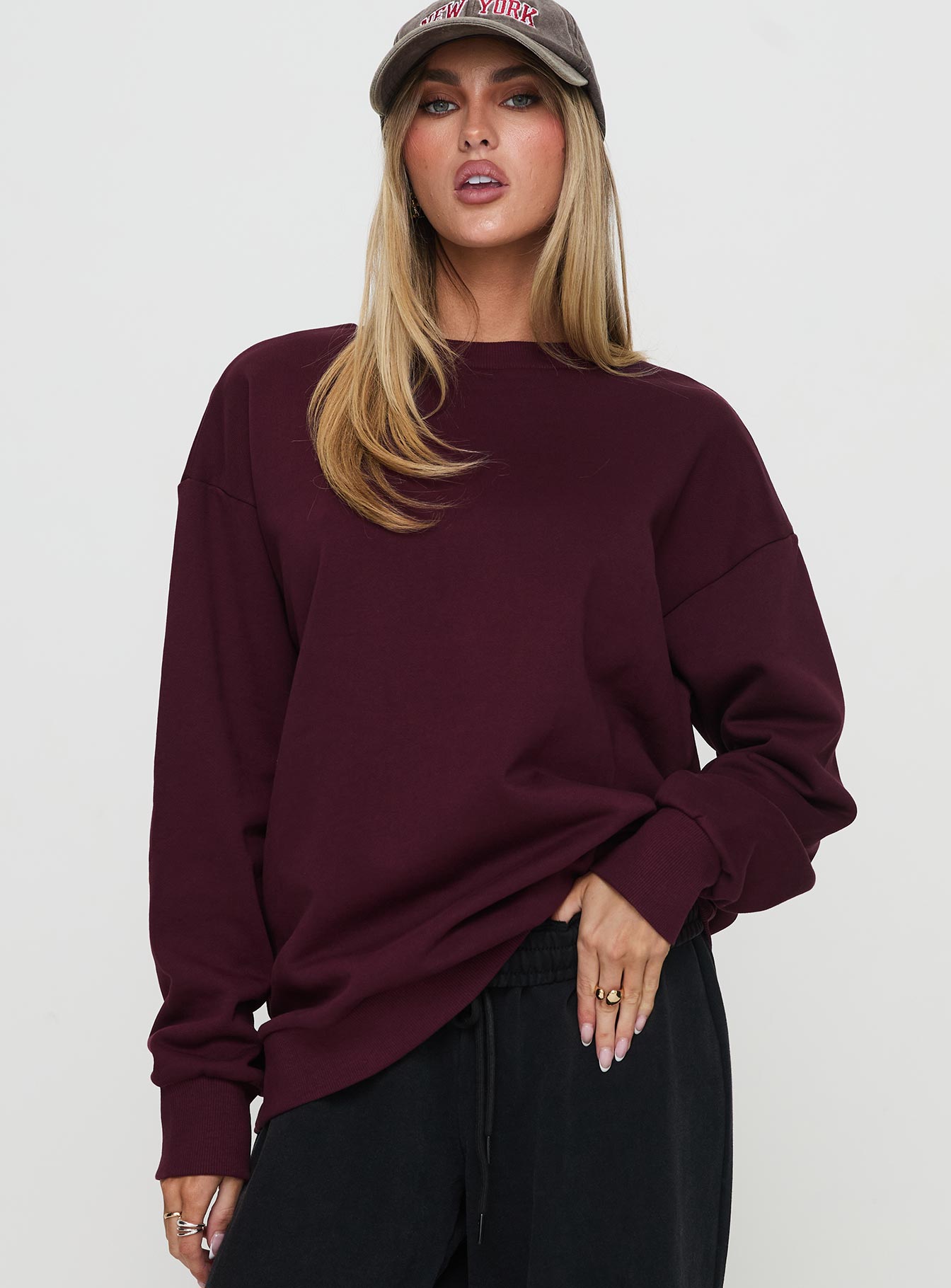 Alternative view of All Day Crewneck Sweatshirt Wine