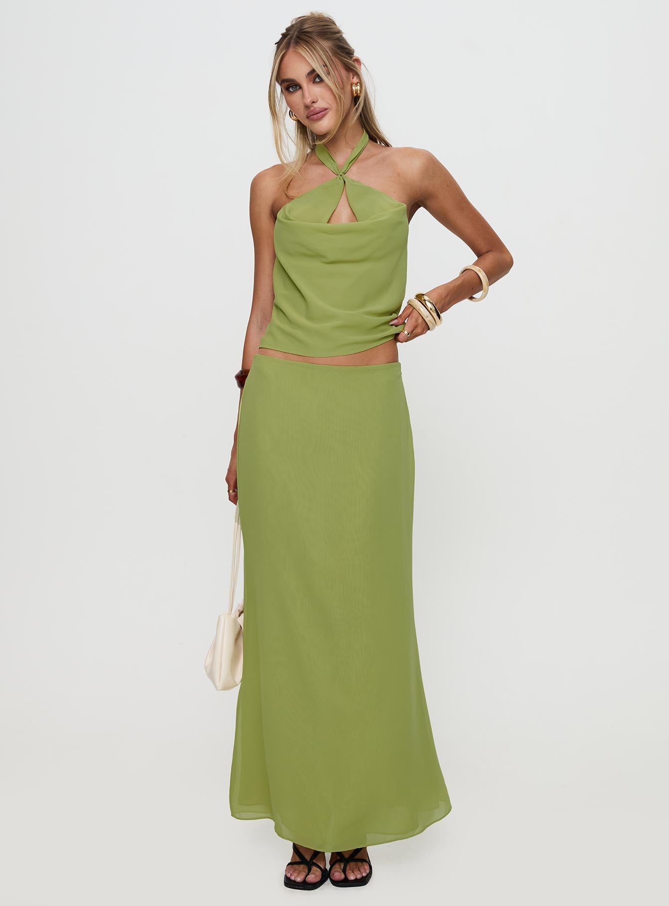 Alternative view of Eleganza Maxi Skirt Green