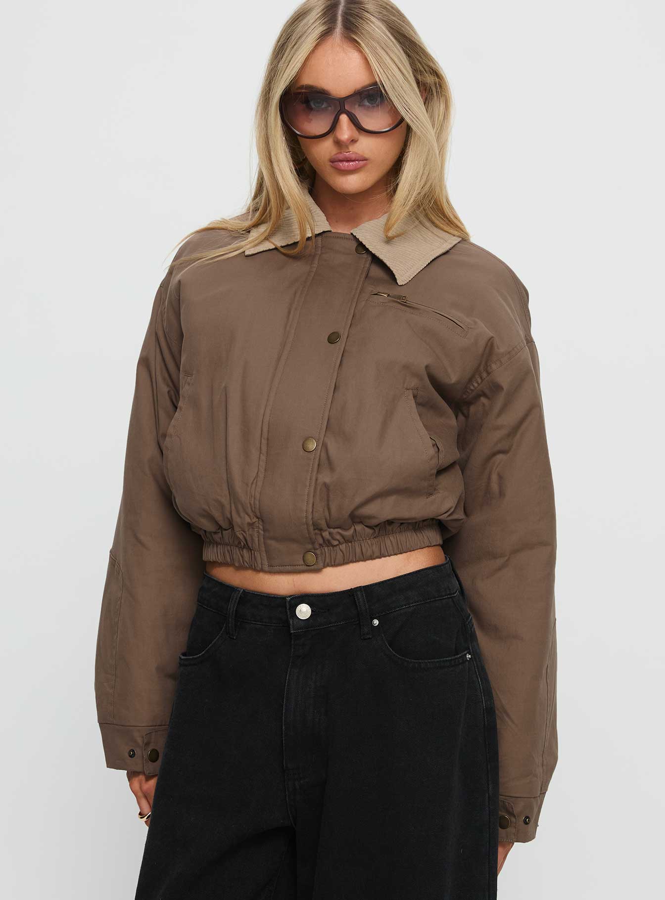 Alternative view of Fateful Collared Jacket Brown