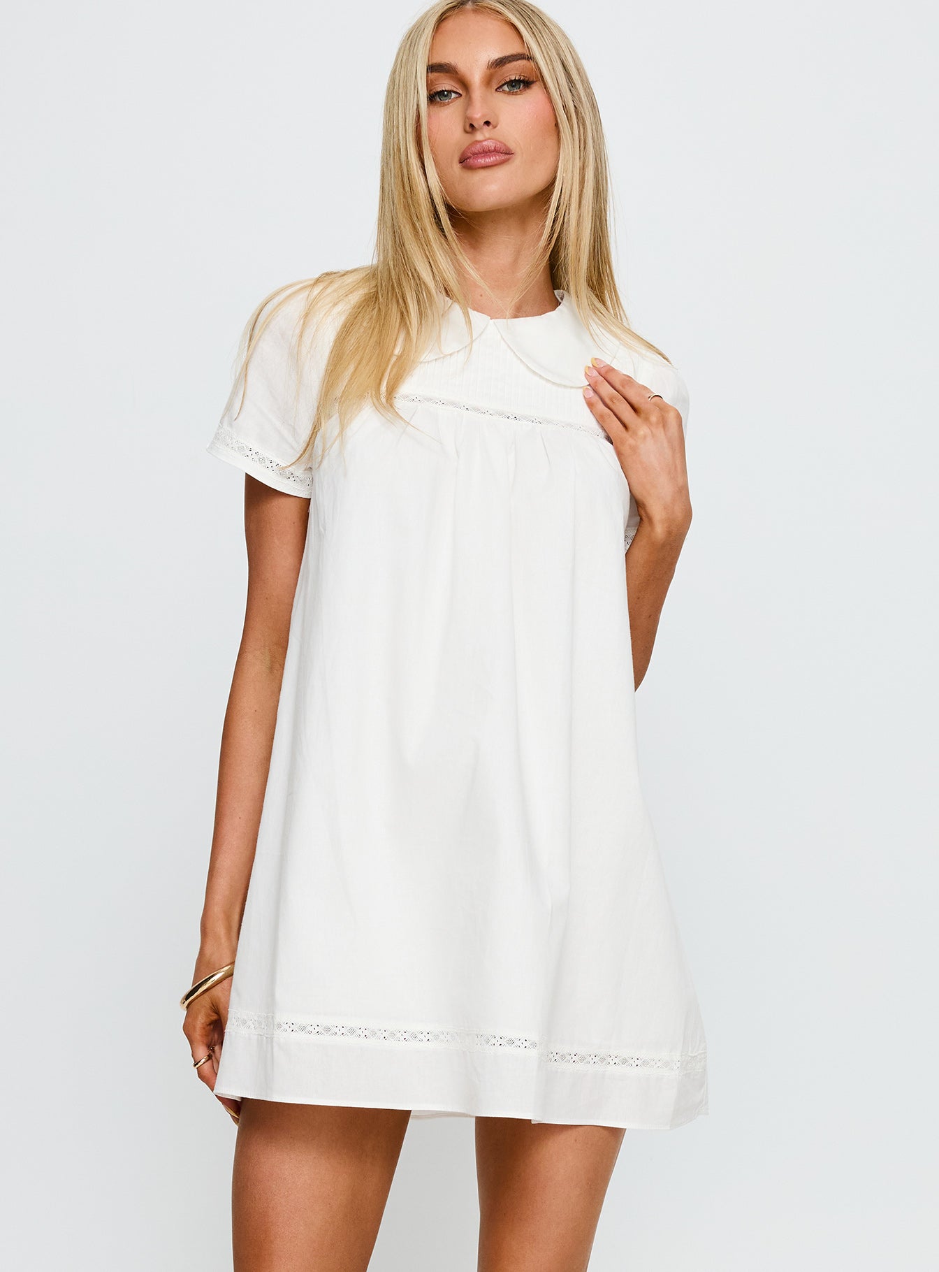 Alternative view of Bethanne Babydoll Mini Dress White