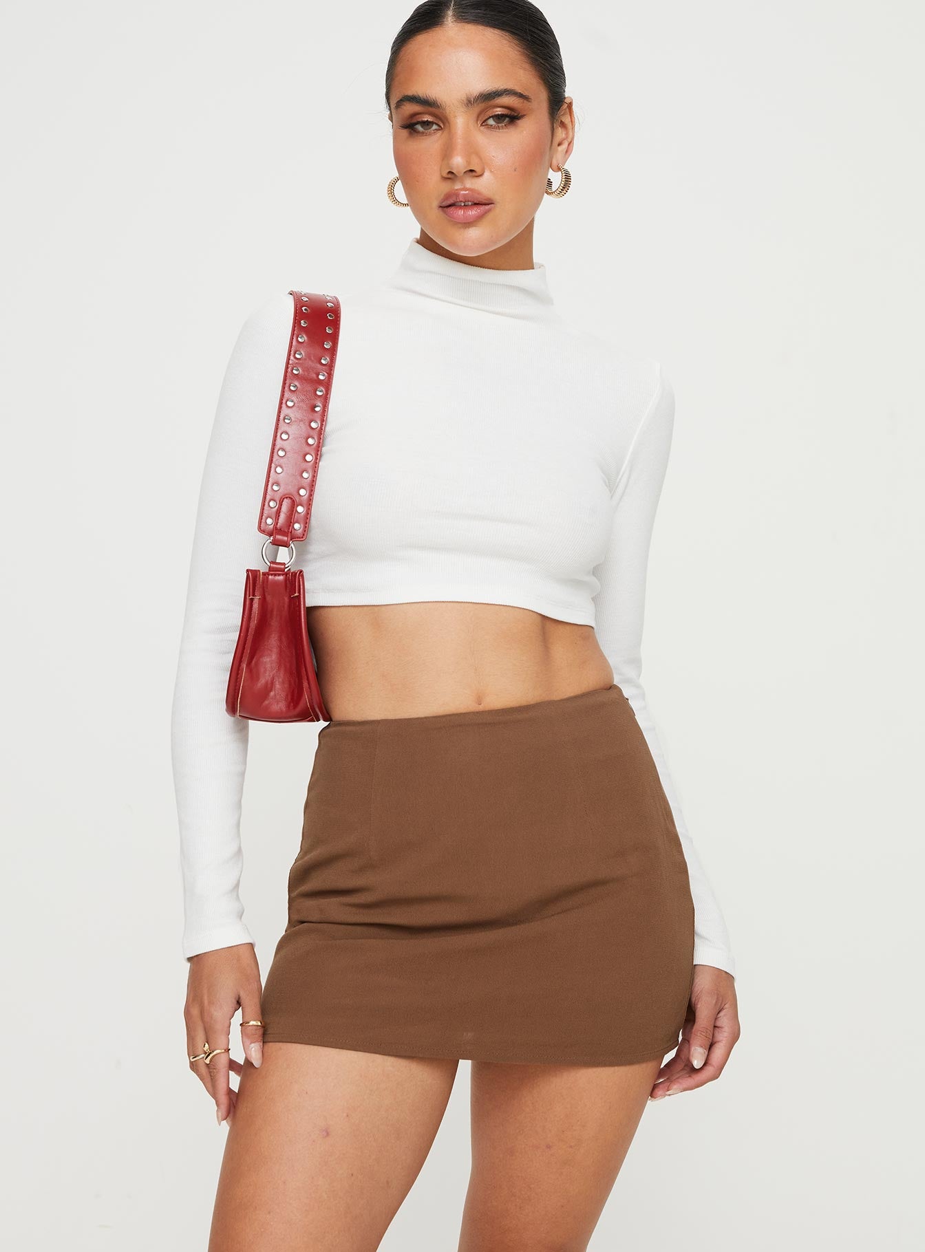 Alternative view of Caraliia Mini Skirt Brown