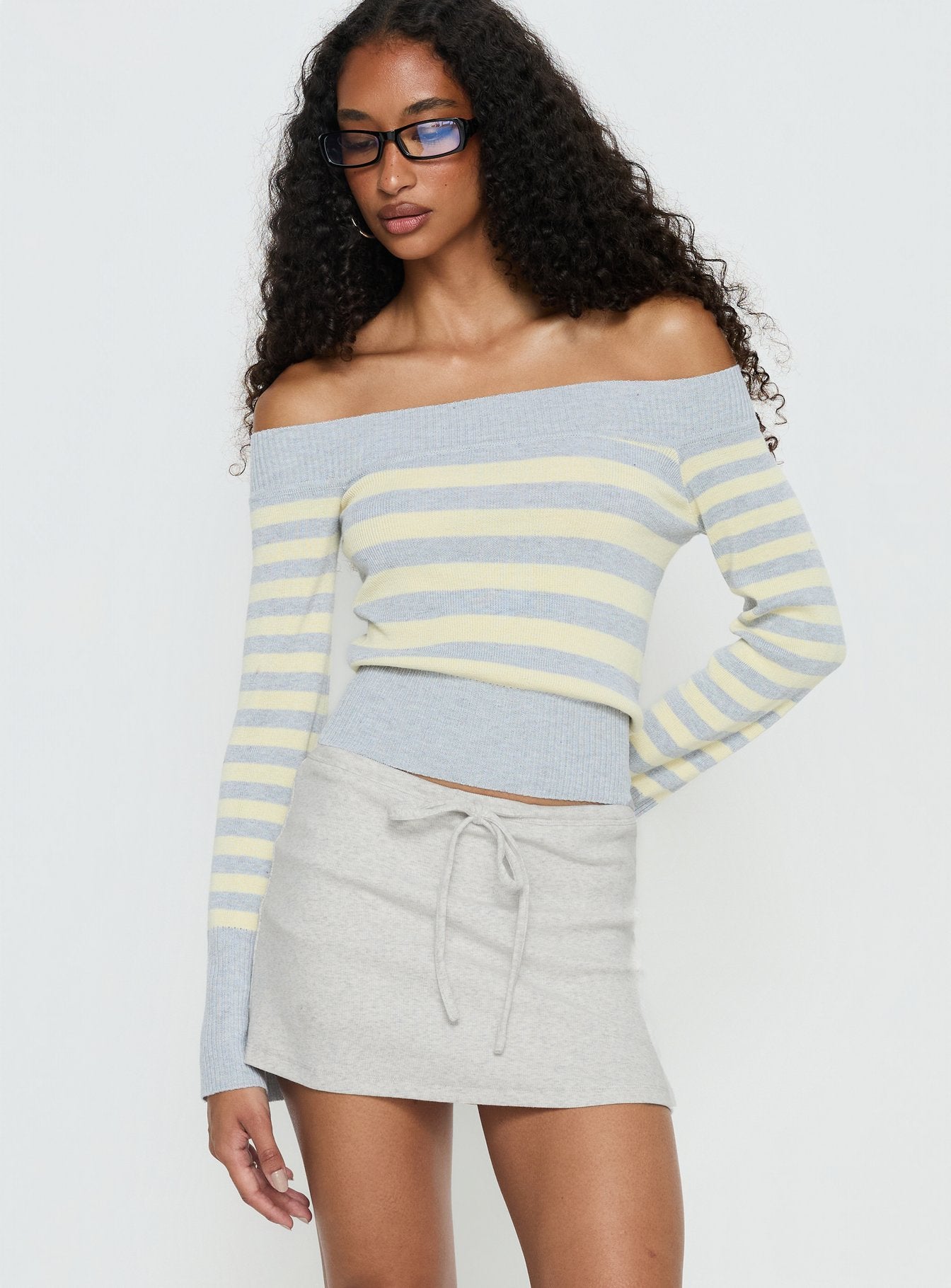 Alternative view of Baseline Rib Skort Grey Marle