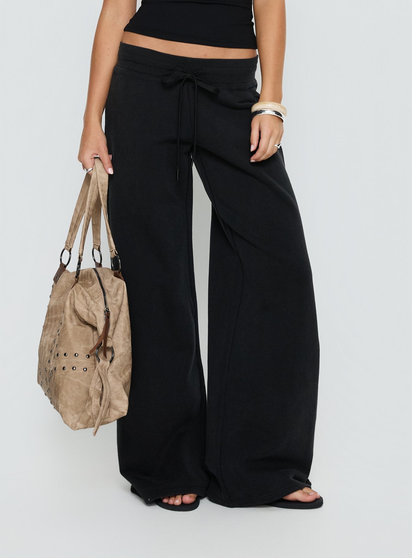 Alternative view of Dodie Wide Leg Pants Washed Black