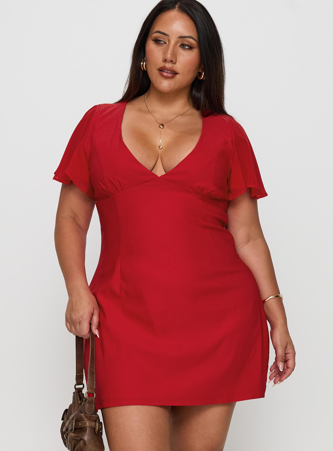 Florie Corset Mini Dress Red Curve - Image 2