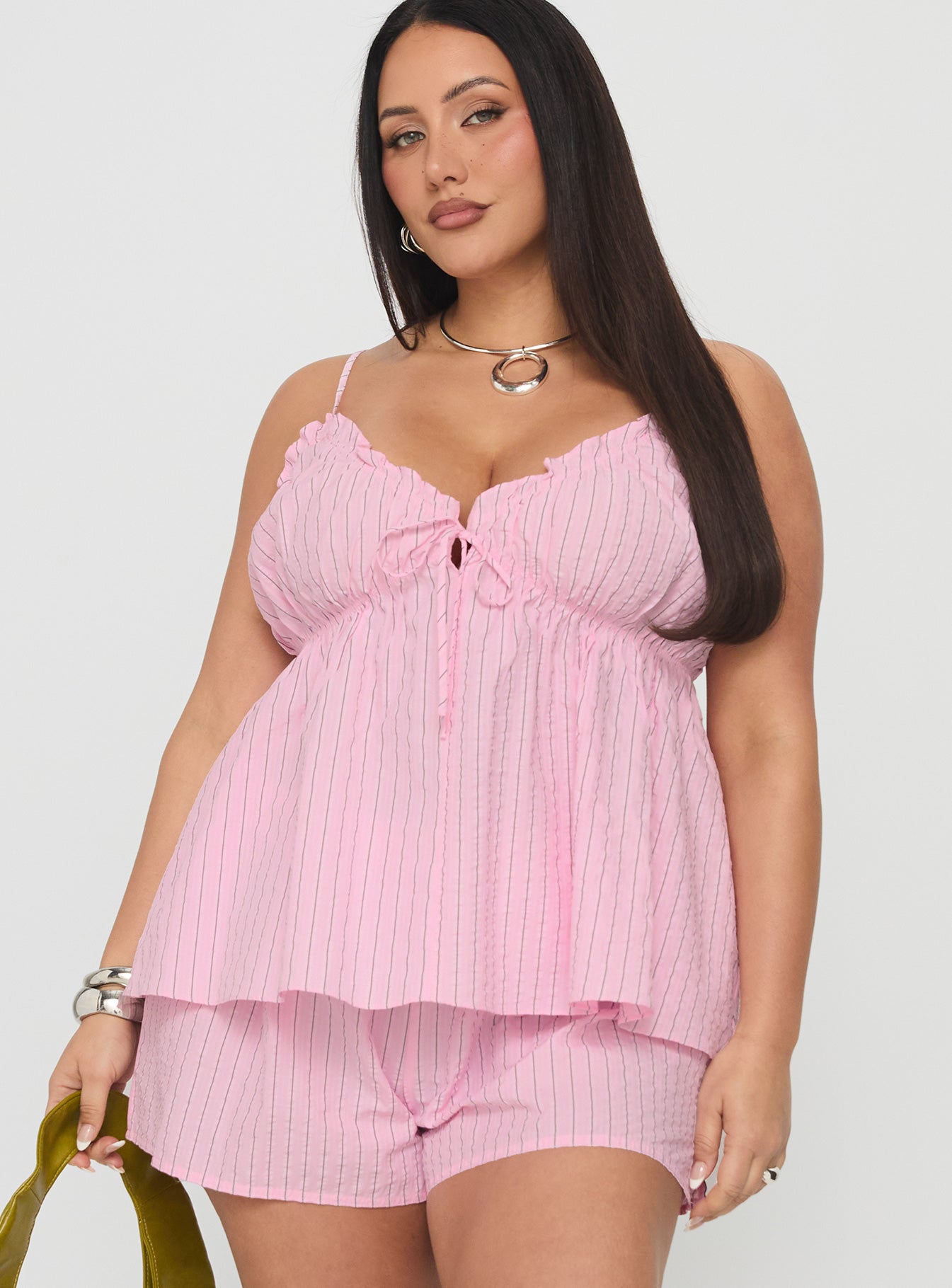 Alternative view of Abigayle Top Pink Stripe Curve