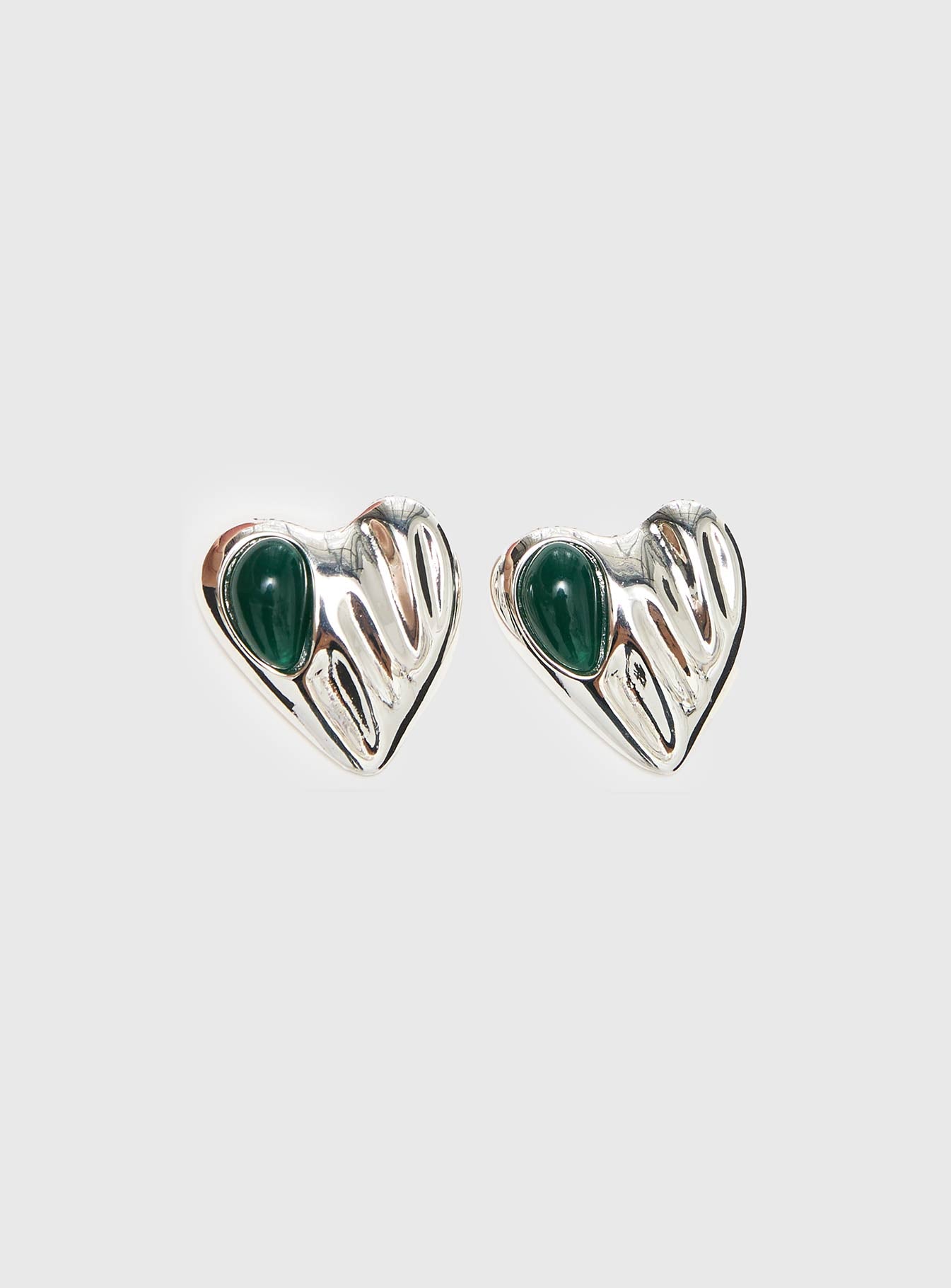 Alternative view of Citrah Heart Stud Earrings Silver