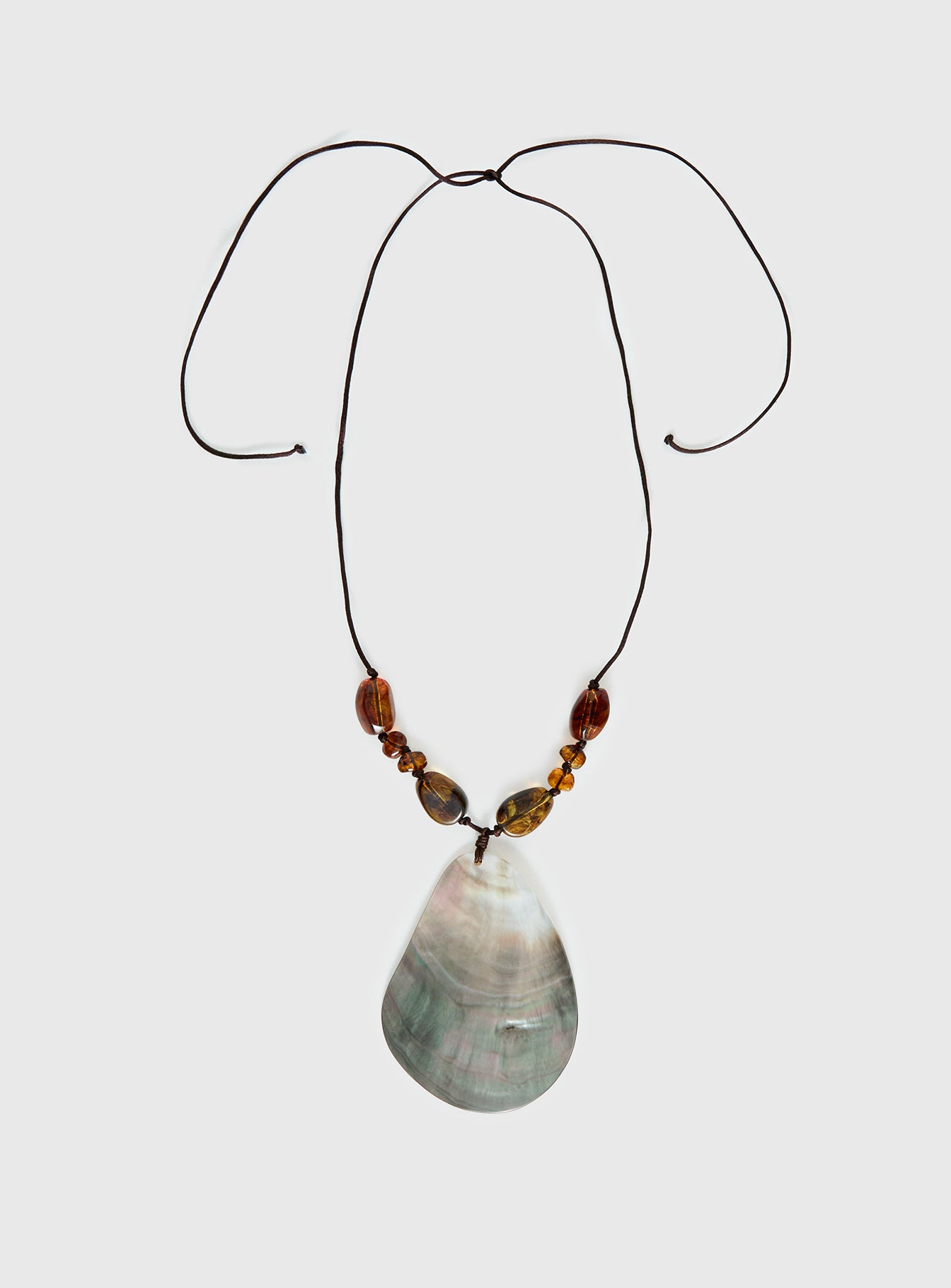 Alternative view of Caught Up Shell Pendant Necklace Multi