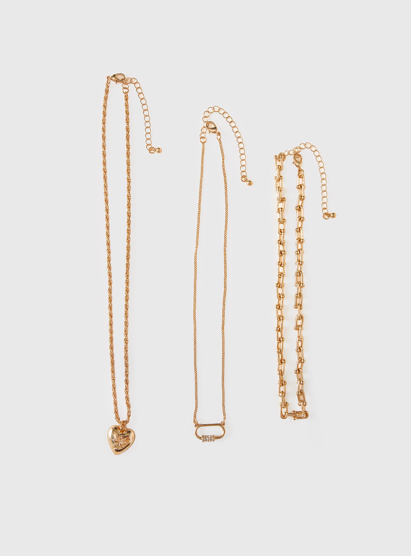 Alternative view of Double Date Layered Necklace Gold