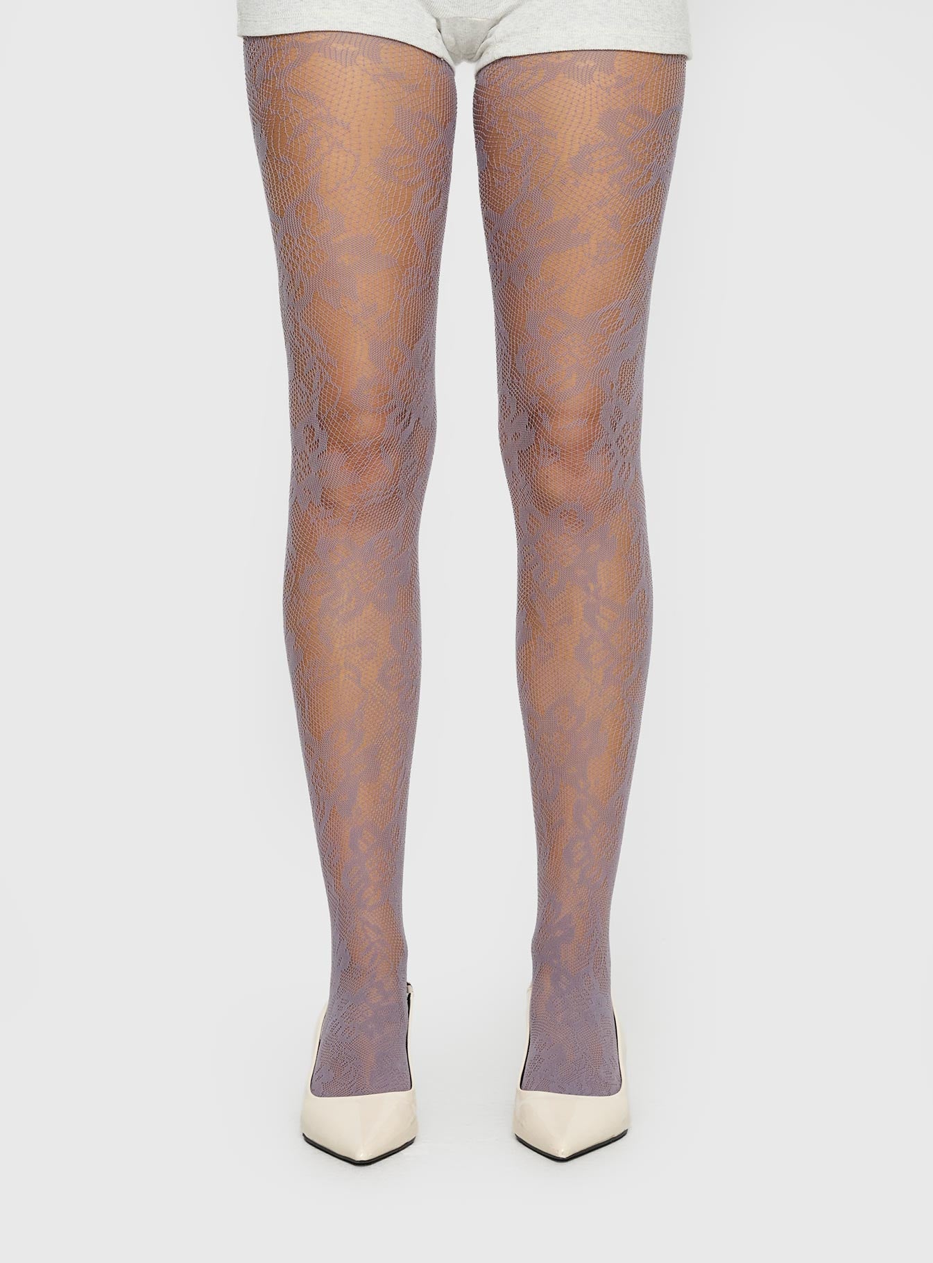 Alternative view of Ammelia Sheer Lace Tights Grey
