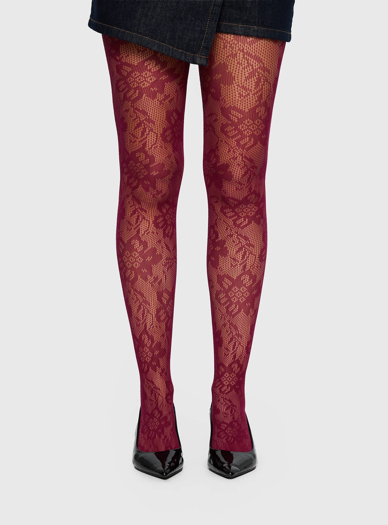 Alternative view of Ammelia Sheer Lace Tights Red