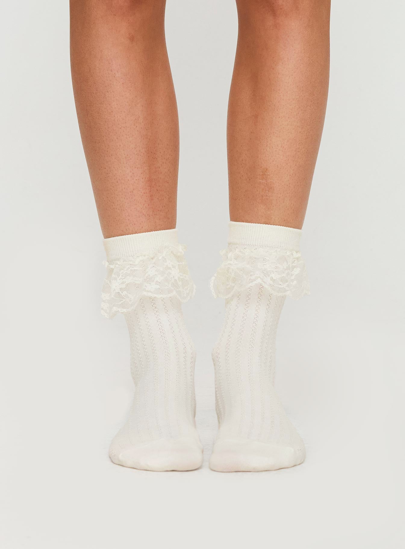 Alternative view of Josefina Frill Sock White