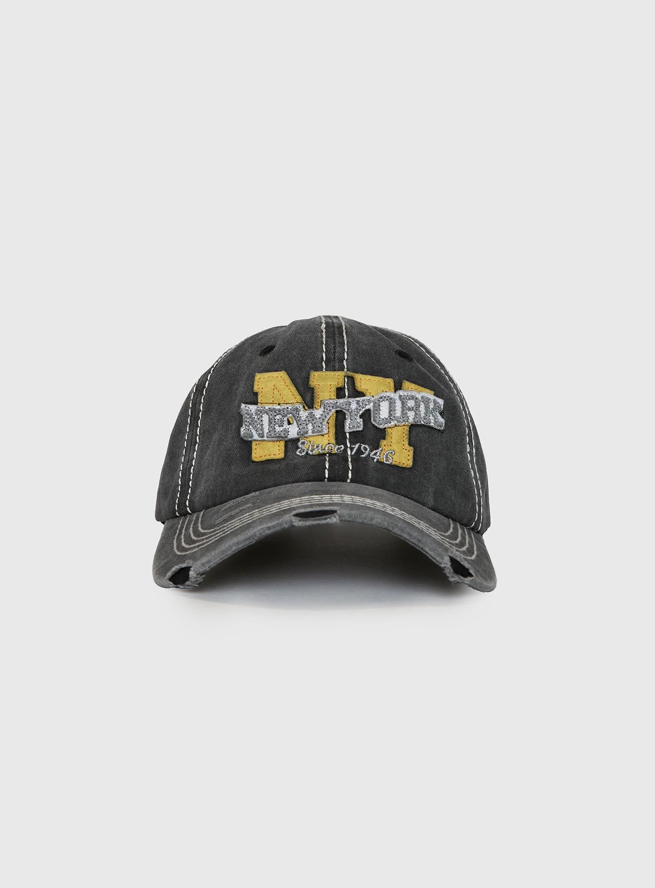 Alternative view of Back To Back Distressed Cap Black
