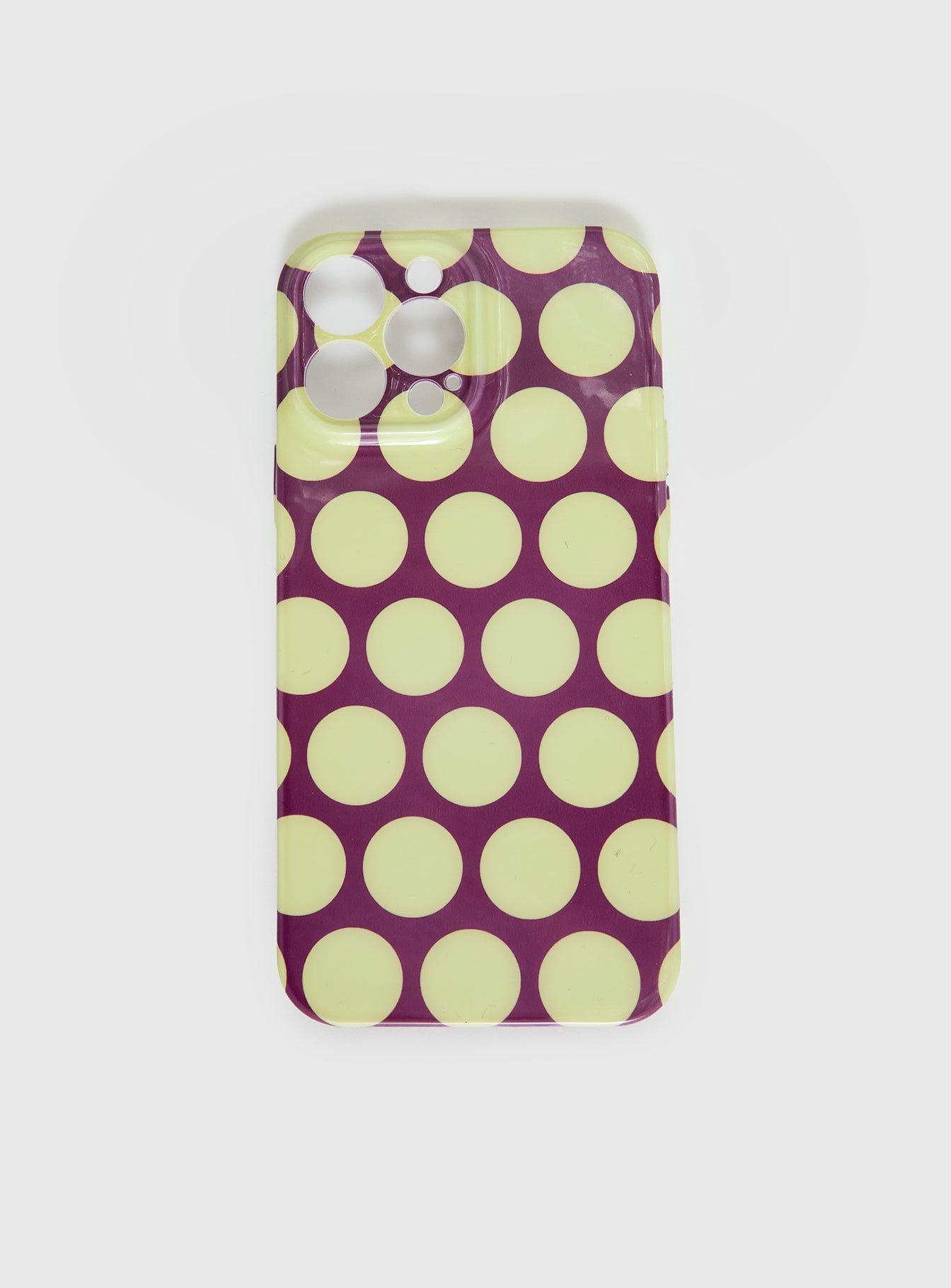Evyna Iphone Case Yellow / Plum Polka Dot