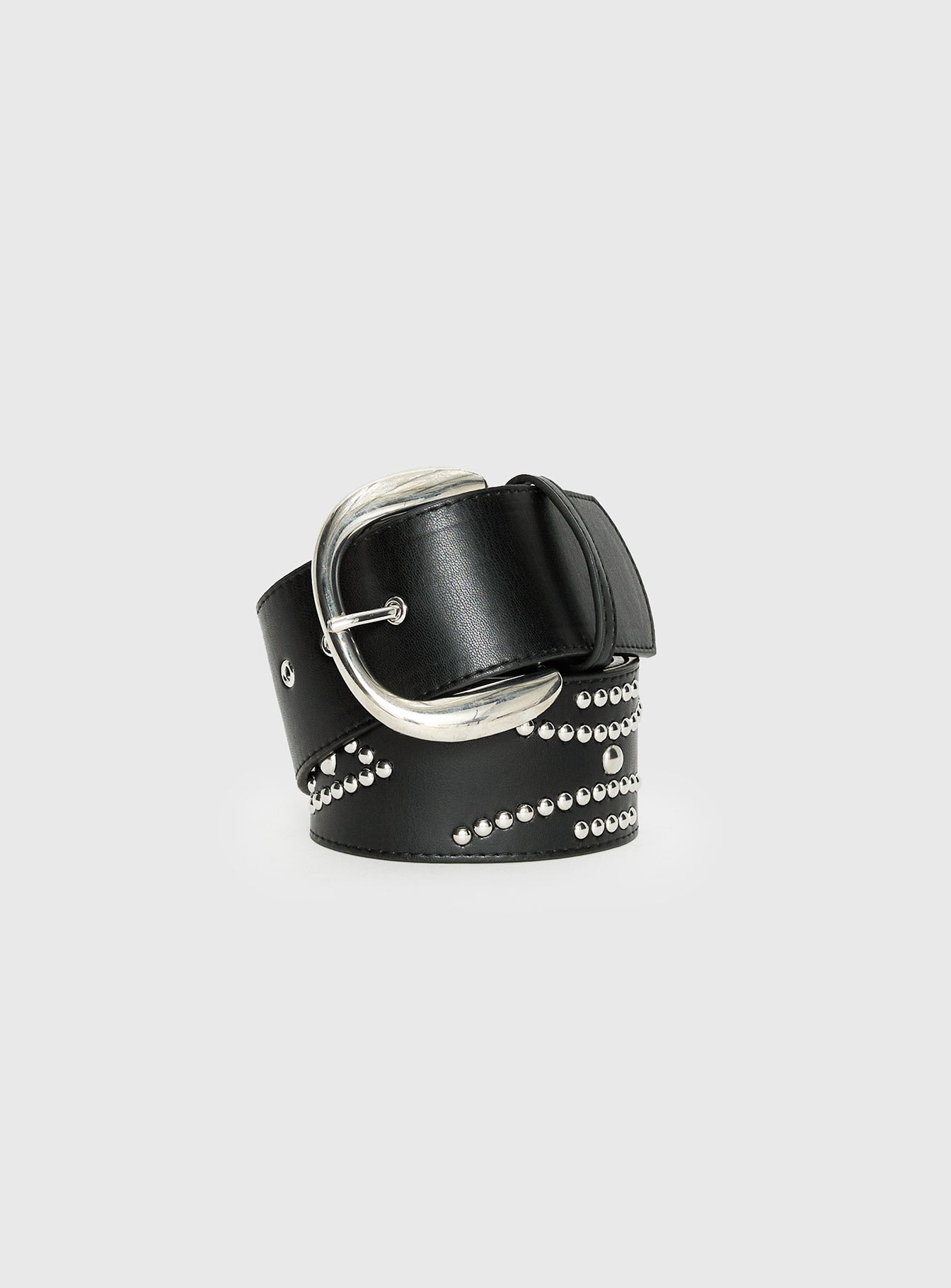 Alternative view of Jordynne Studded Faux Leather Belt Black / Silver