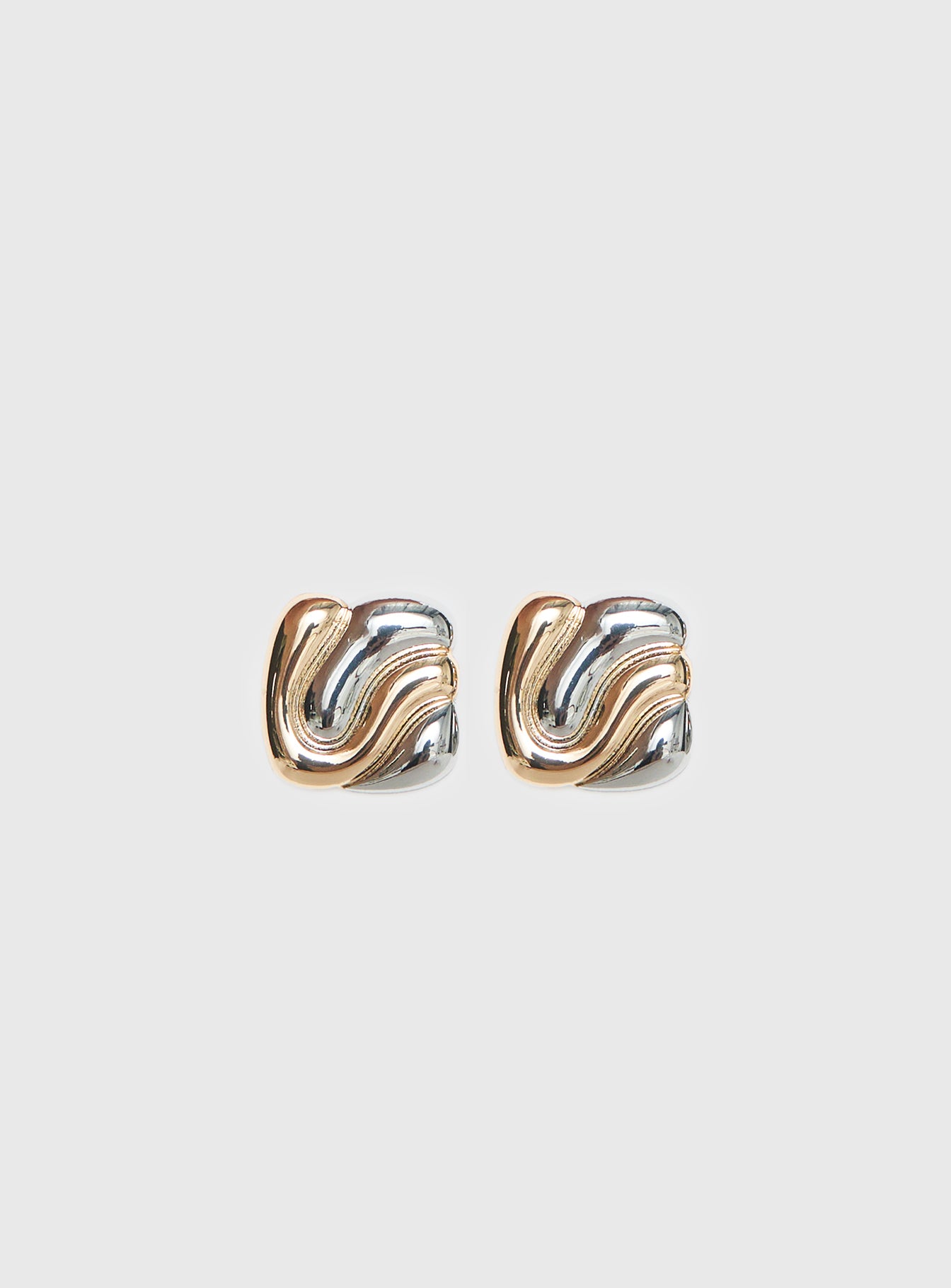 Alternative view of Heavenly Dream Square Earrings Gold / Silver