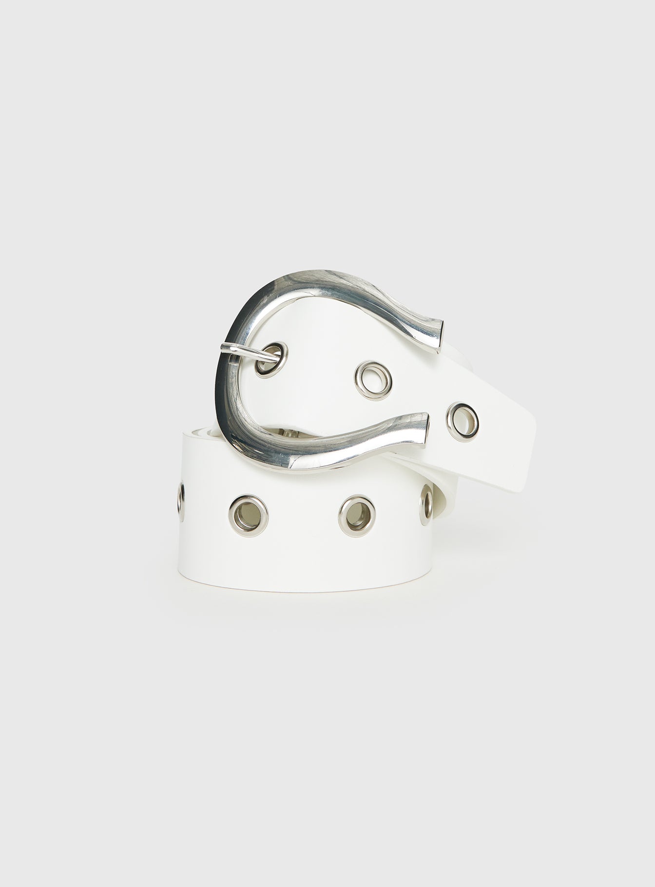 Alternative view of Aemelia Stud Detail Belt White