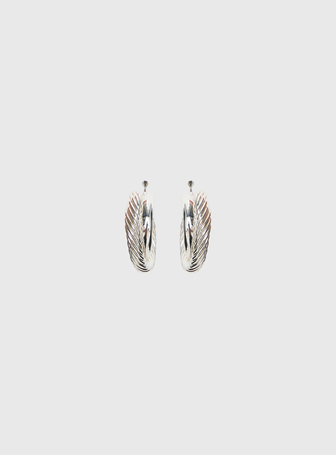 Alternative view of Aster Layered Hoops Silver