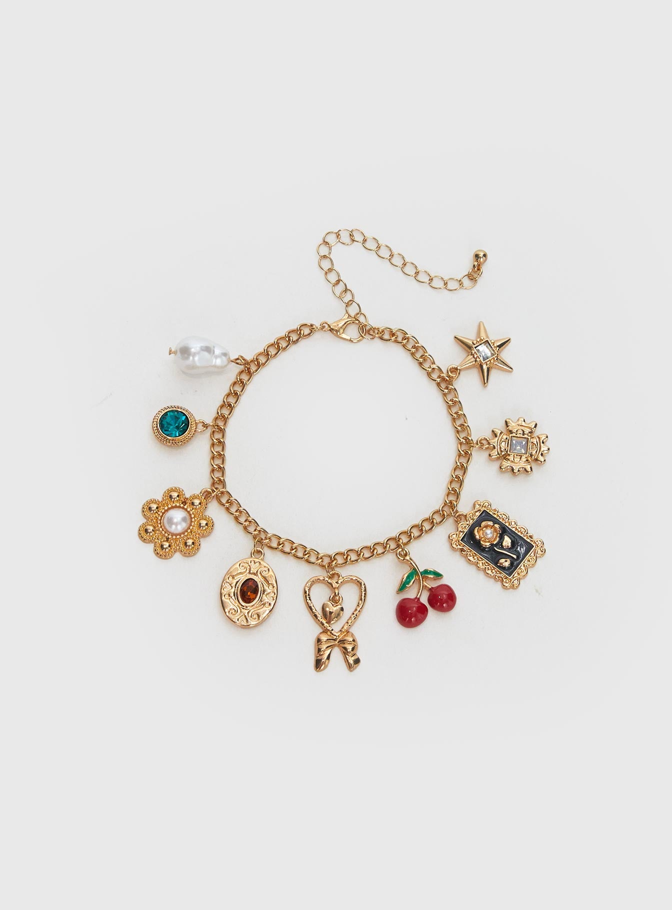 Alternative view of Cherry Dreams Charm Bracelet Gold