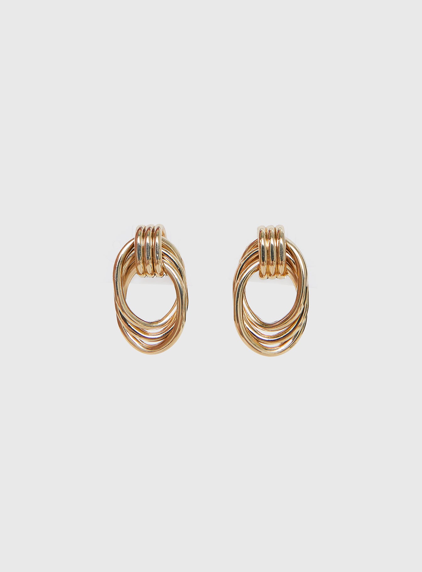 Alternative view of Big Star Linked Earrings Gold