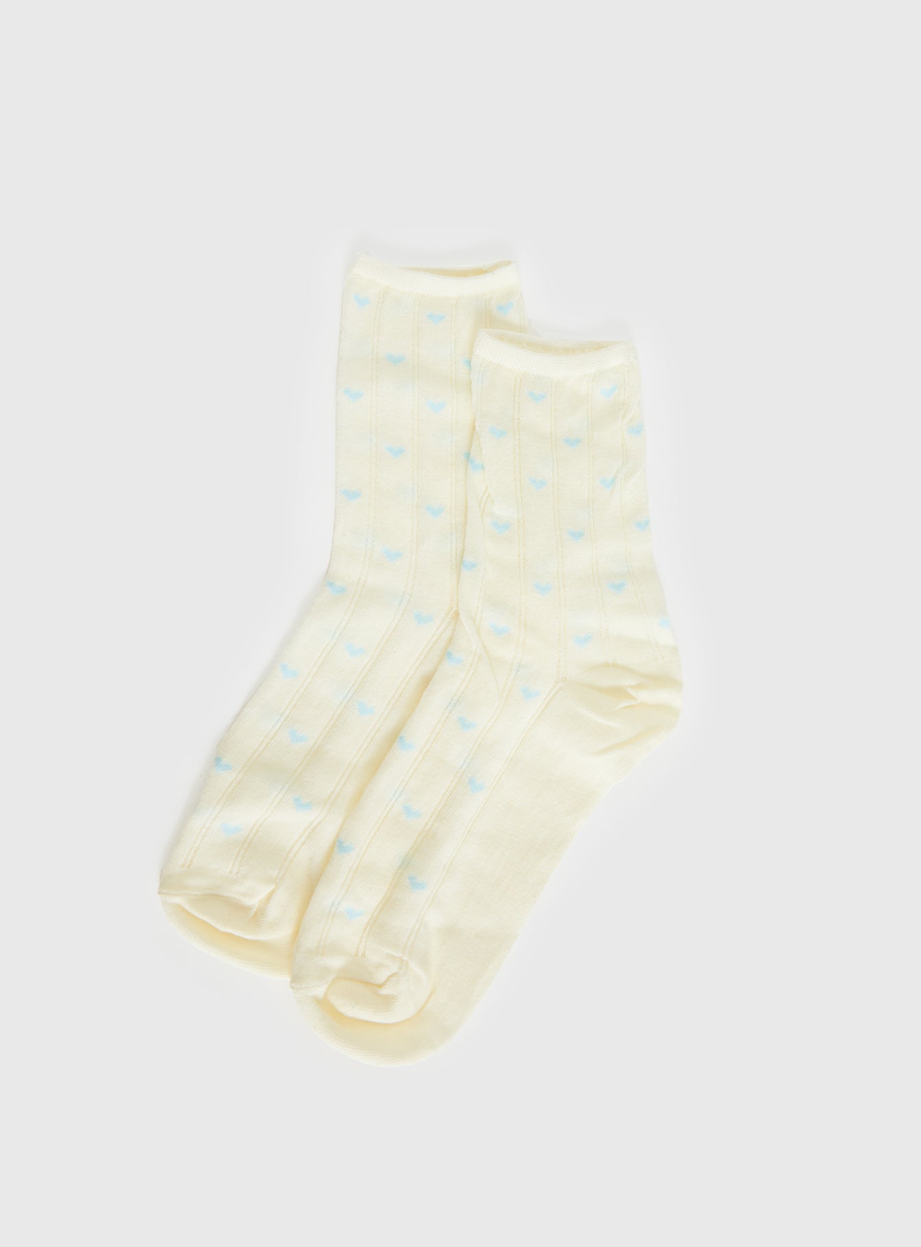 Alternative view of Averee Ribbed Heart Socks Yellow / Blue