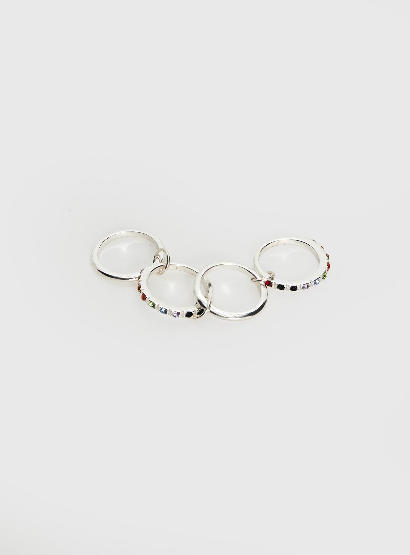 Alternative view of Leanah Stacked Gemstone Ring Silver