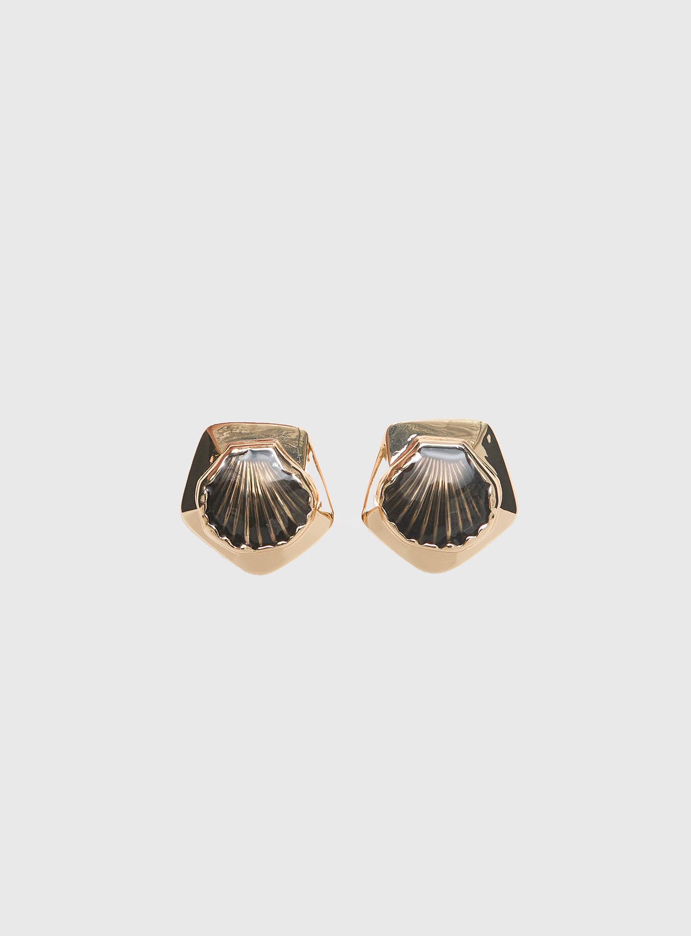 Alternative view of For The Thrill Shell Earrings Gold / Brown