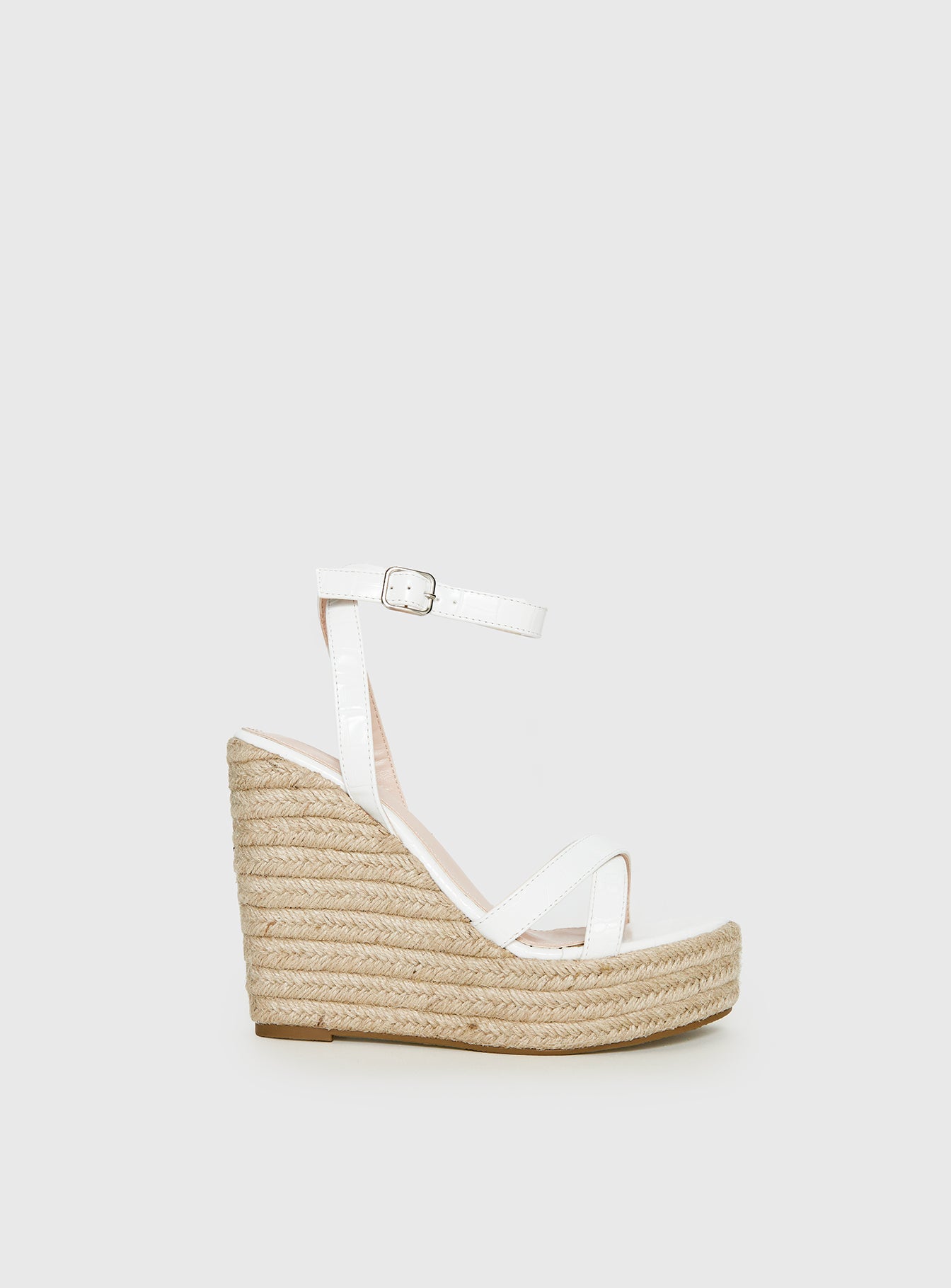 Alternative view of Jesper Espadrille Wedged Heels White Croc