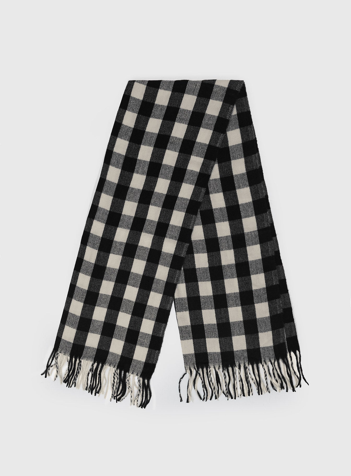 Alternative view of Closed Eyes Scarf Black / White Check