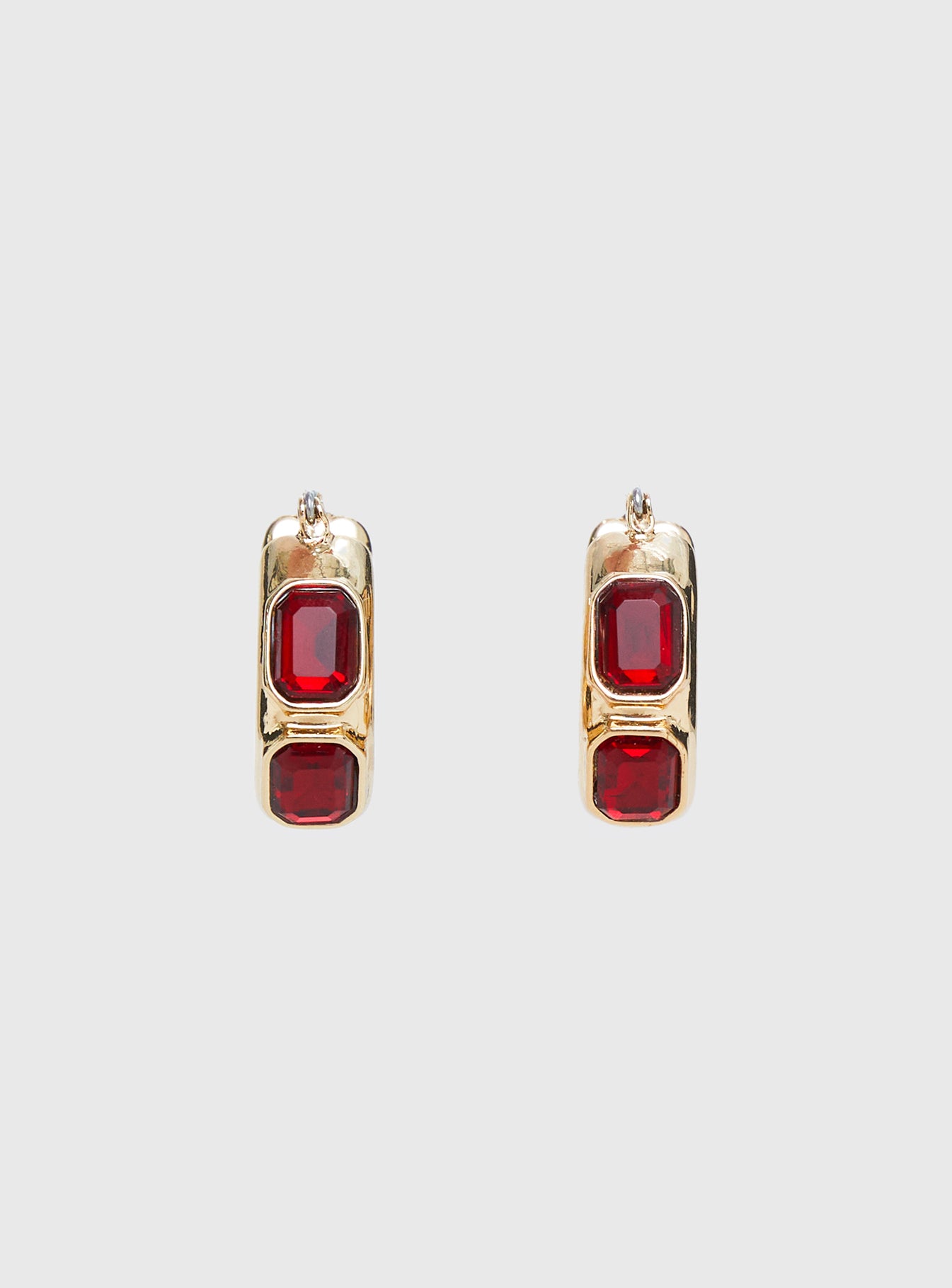 Alternative view of Gabrianna Hoop Earrings Gold / Red