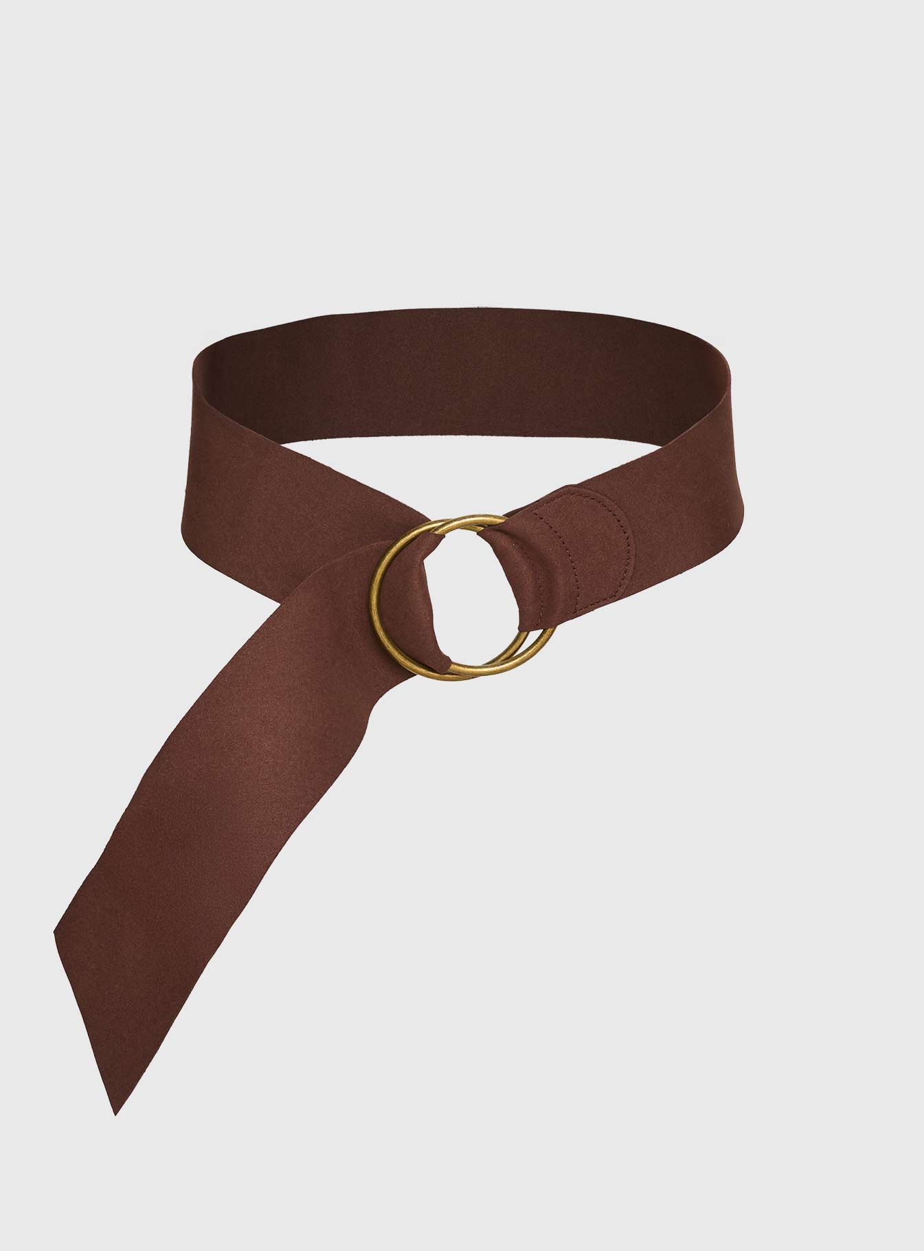 Alternative view of Amberlyn Faux Suede Belt Brown