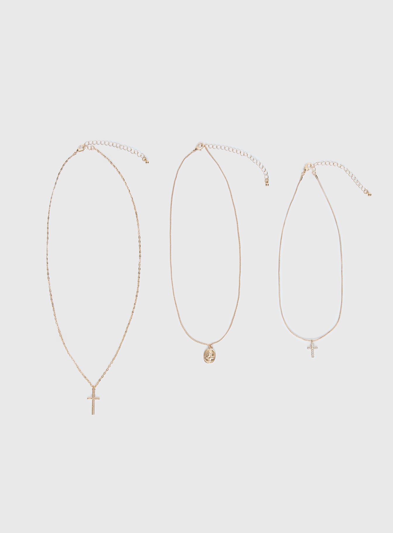 Alternative view of Broken Clocks Layered Necklace Gold