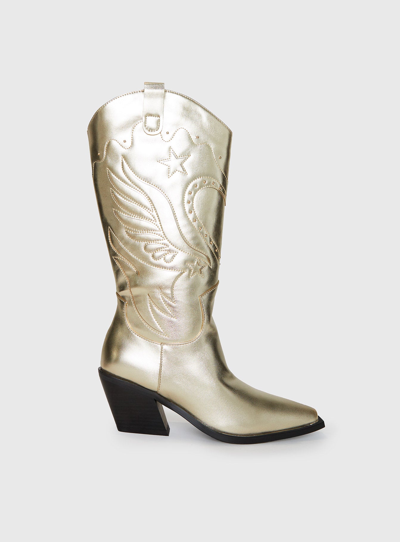 Alternative view of Billini Everlyn Cowboys Boots Gold Metallic