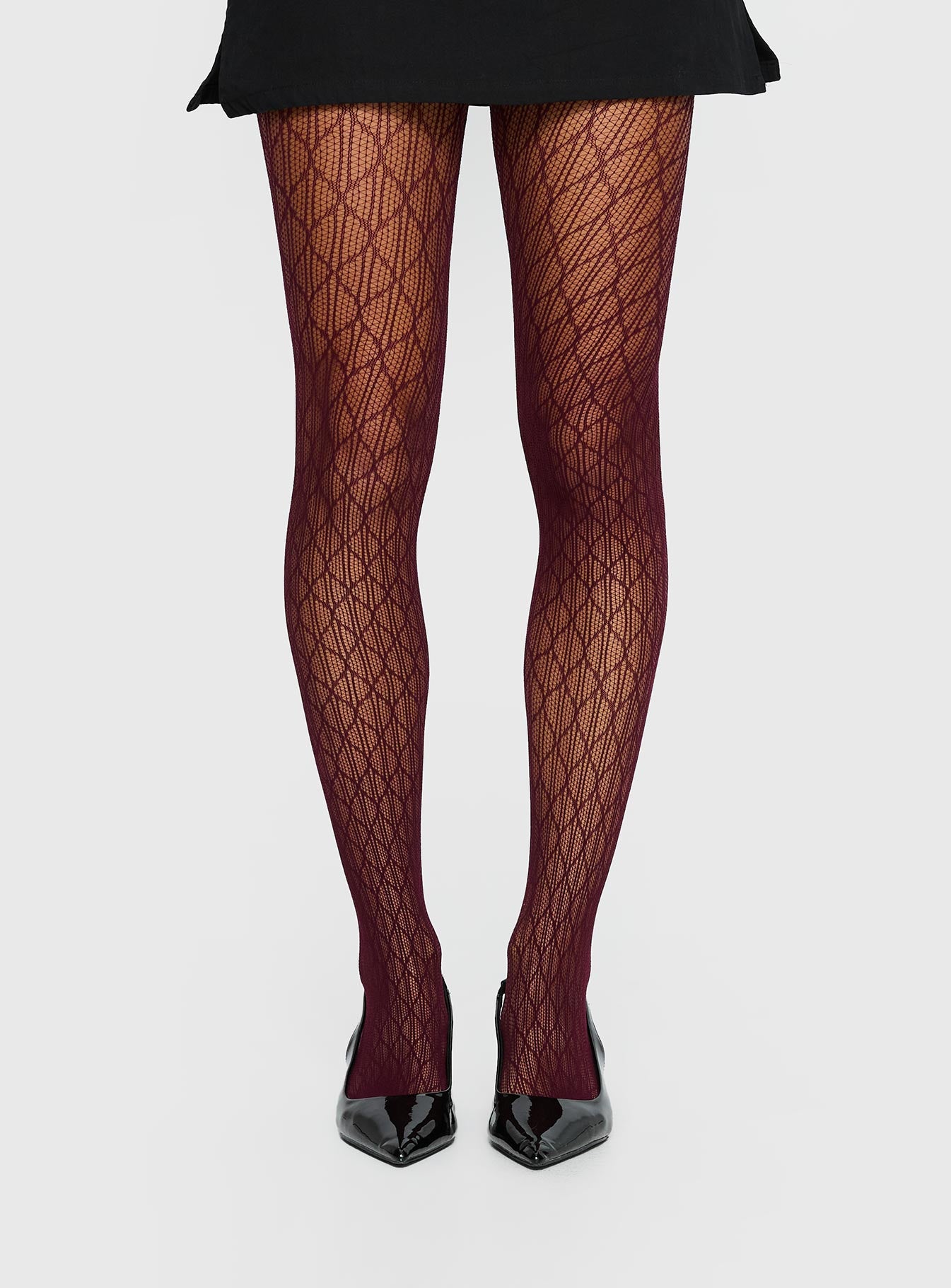 Alternative view of Amelyn Textured Sheer Tights Red