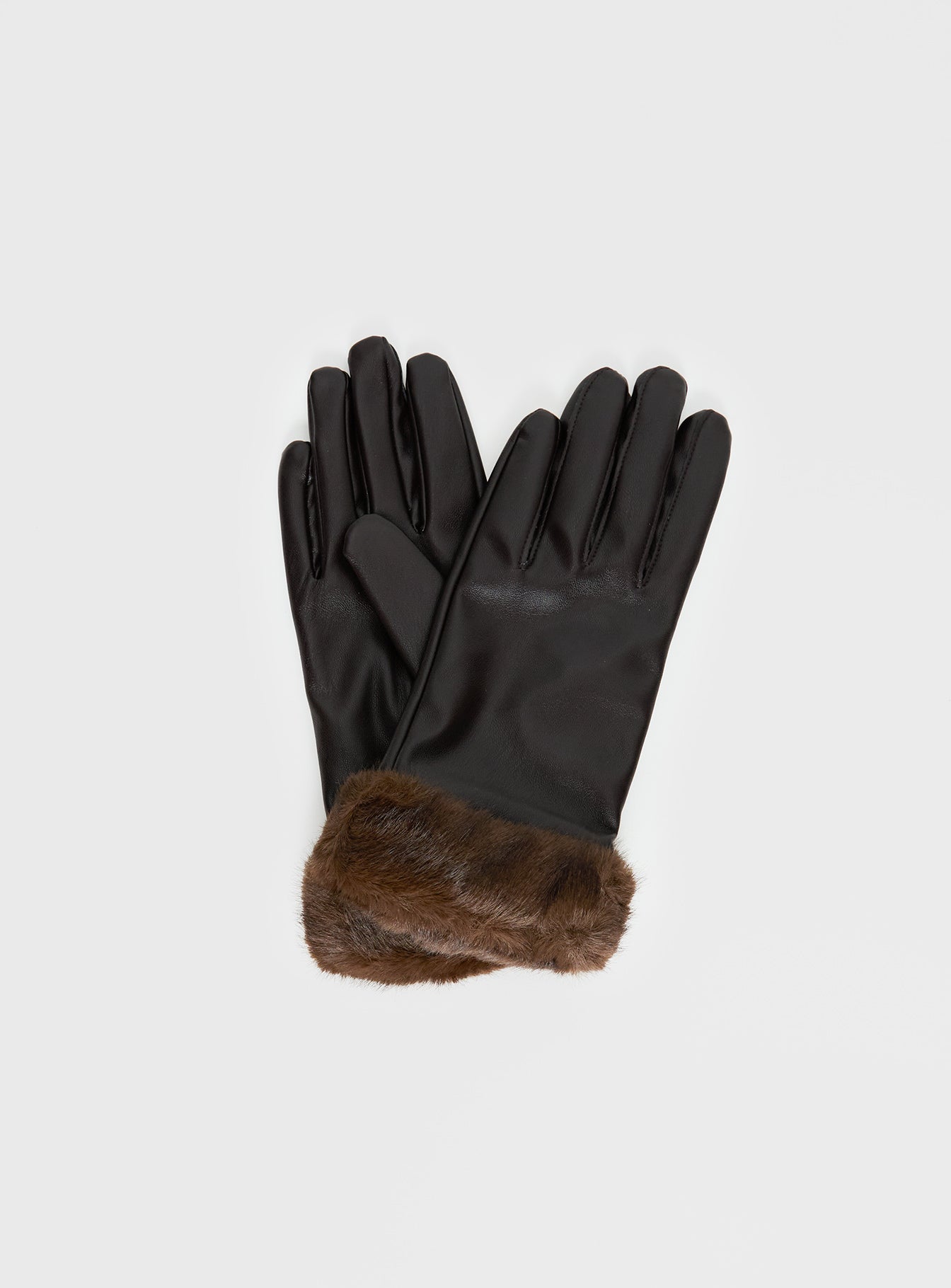 Alternative view of Elowynn Faux Leather Gloves Brown