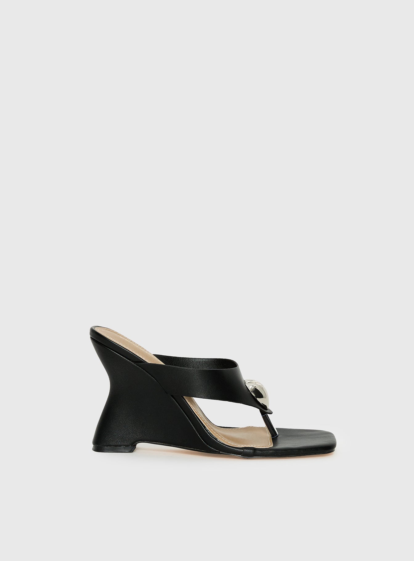 Alternative view of Gifted Thong Heels Black