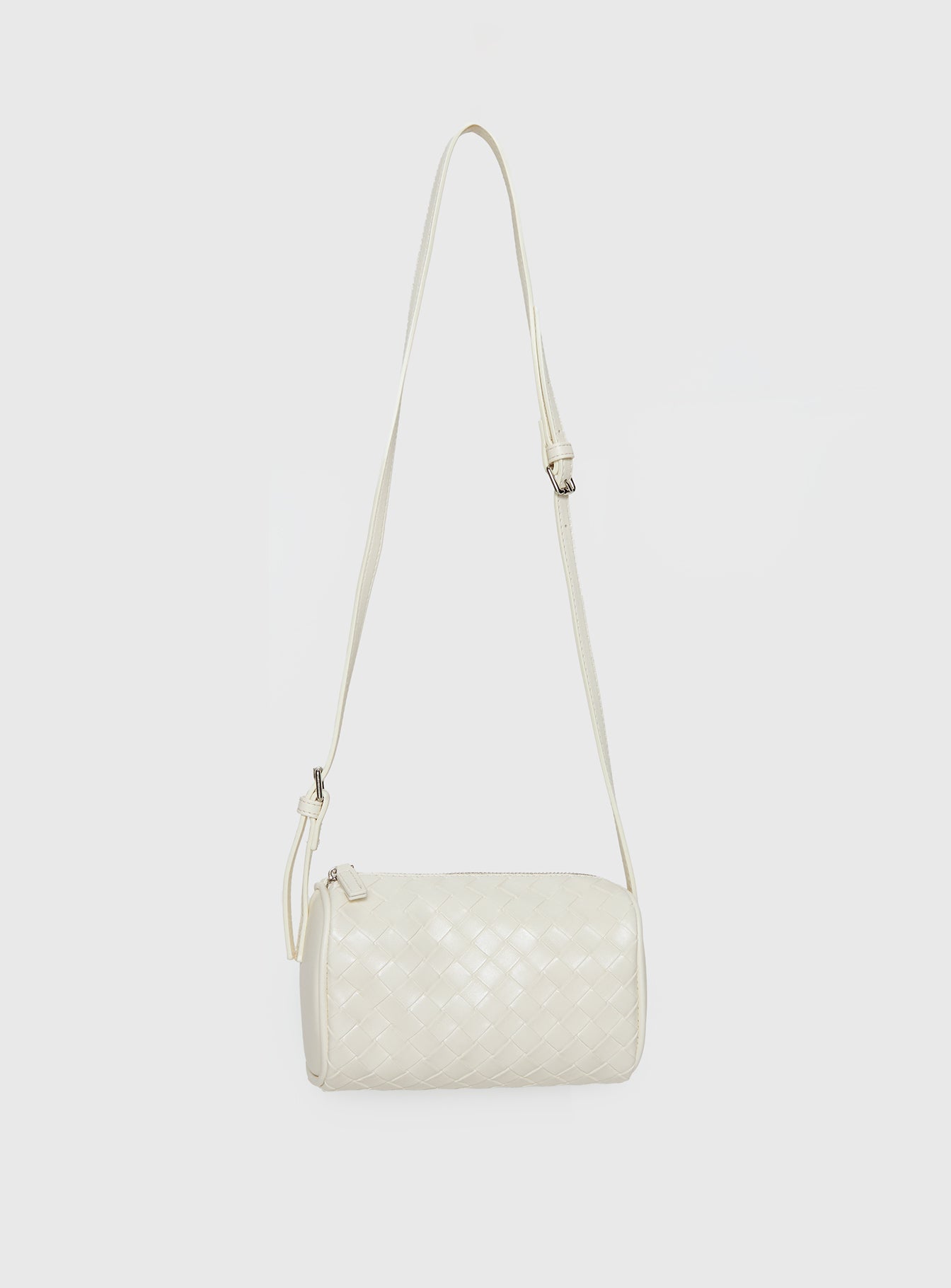Alternative view of Corlee Woven Faux Leather Cylinder Bag Cream