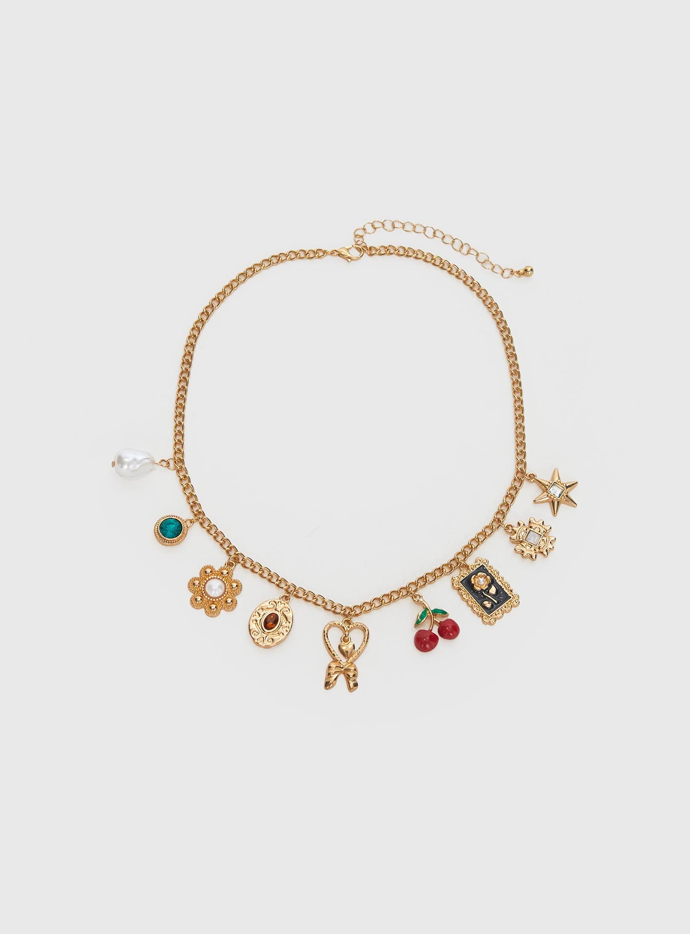 Alternative view of Cherry Dreams Charm Necklace Gold