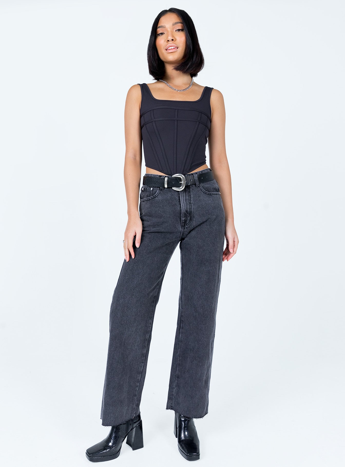 Arlington High Rise Straight Leg Denim Jeans Black - Image 8