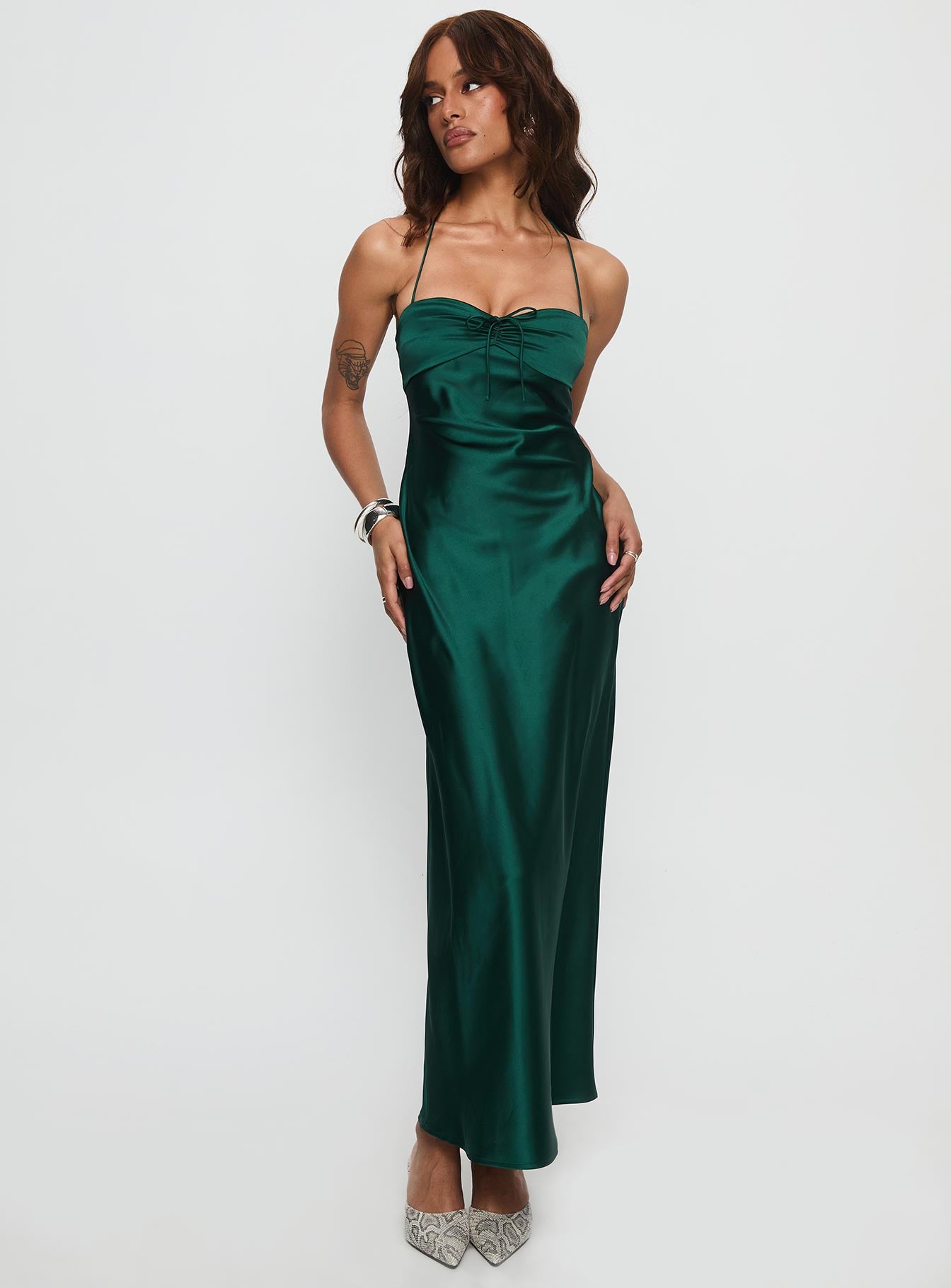 Alternative view of Fireproof Halter Maxi Dress Forest Green