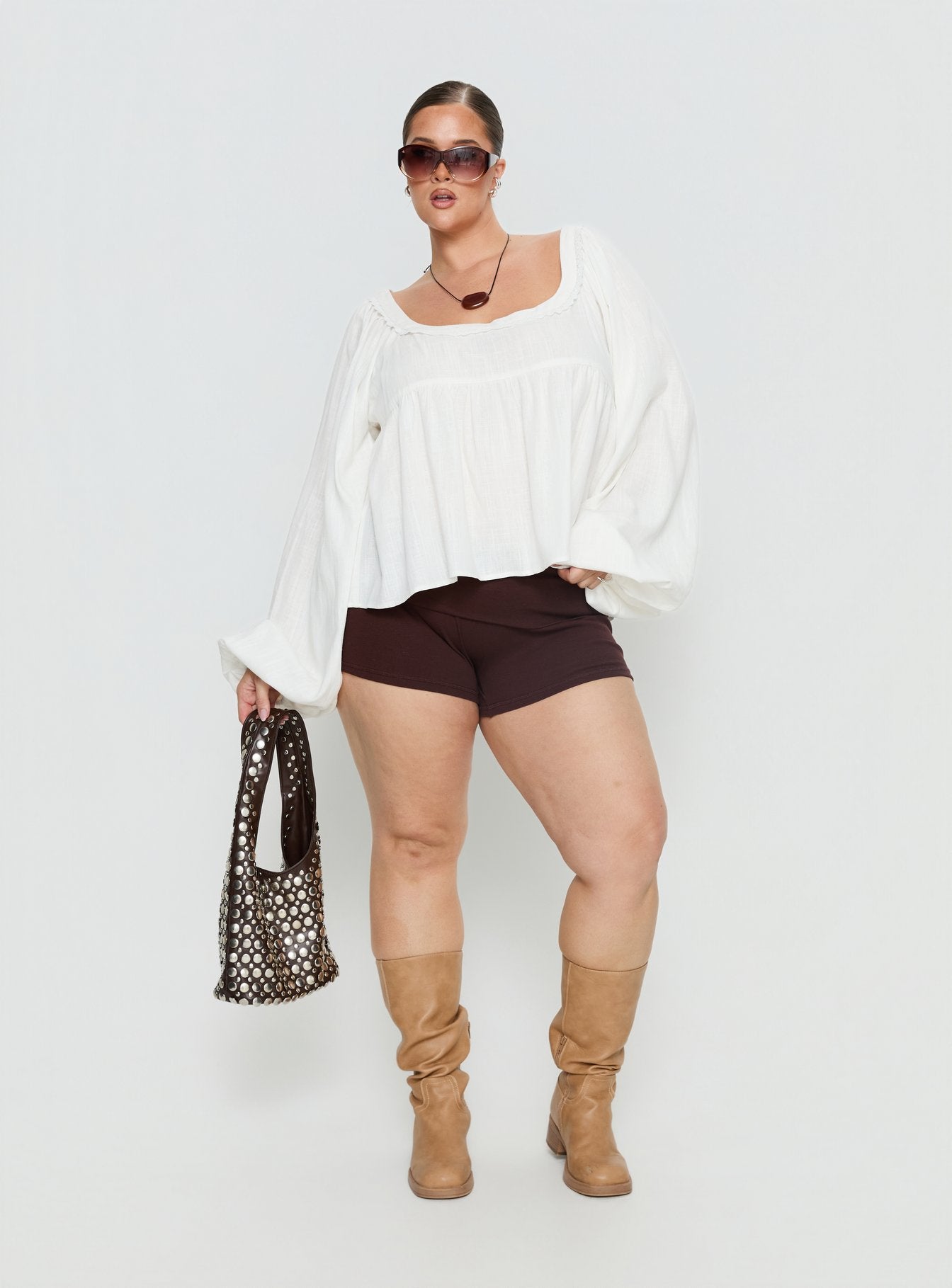 Benjie Long Sleeve Top White Curve - Image 3