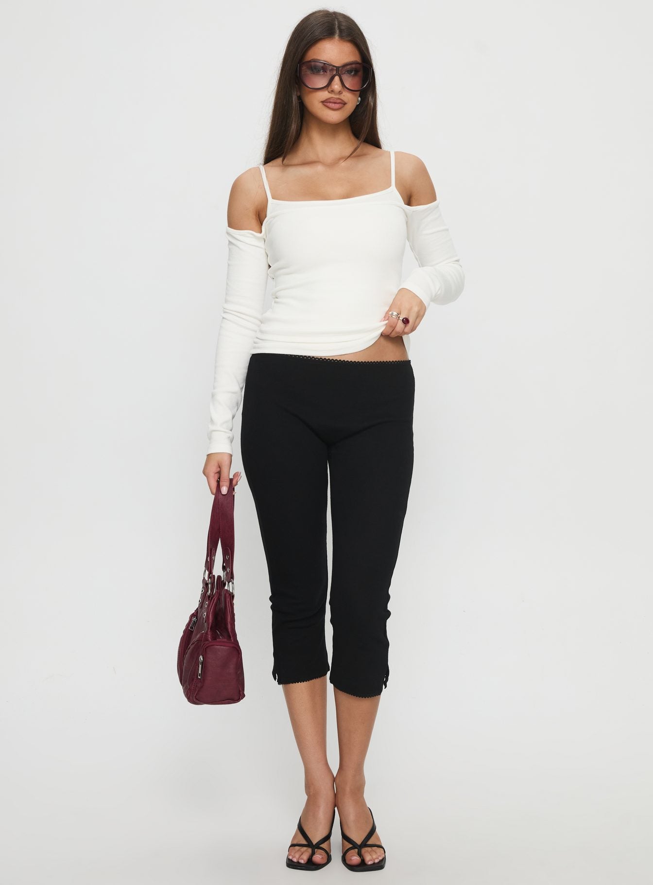 Baseline Rib Capri Pants Black Petite - Image 3
