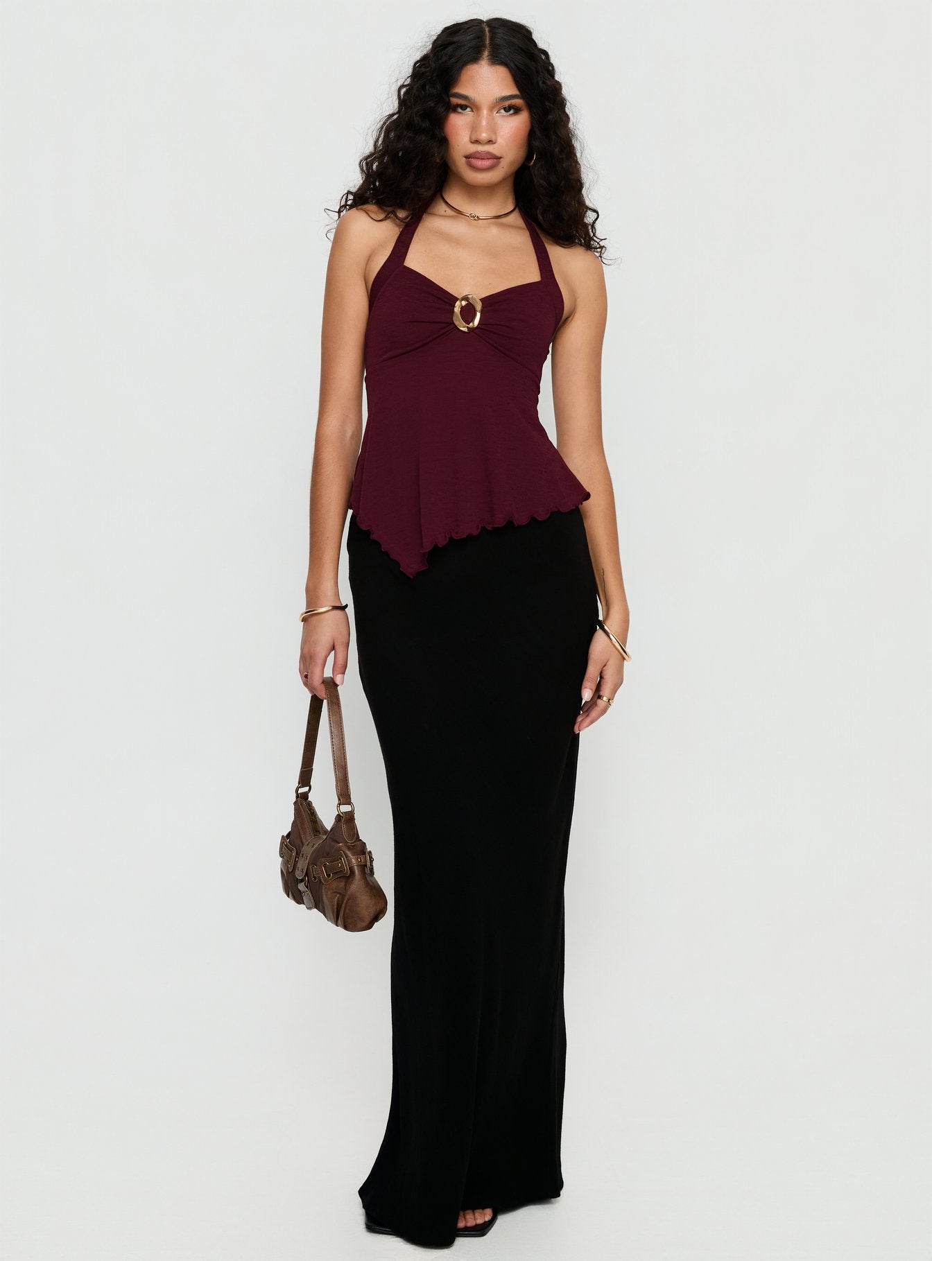 Alternative view of Attina Hardware Detail Top Plum