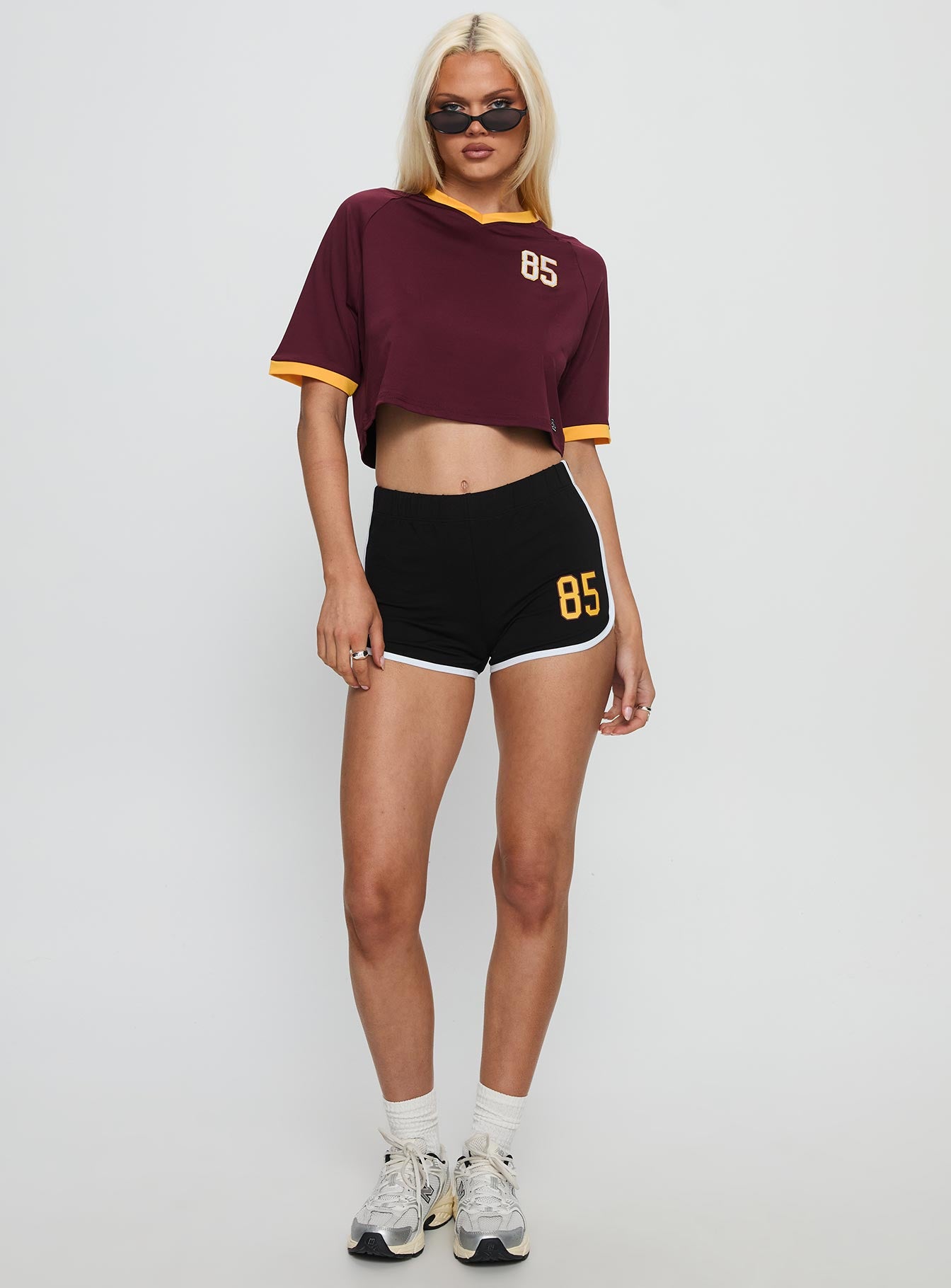 Alternative view of Asu Cropped Soccer Jersey Tee Maroon