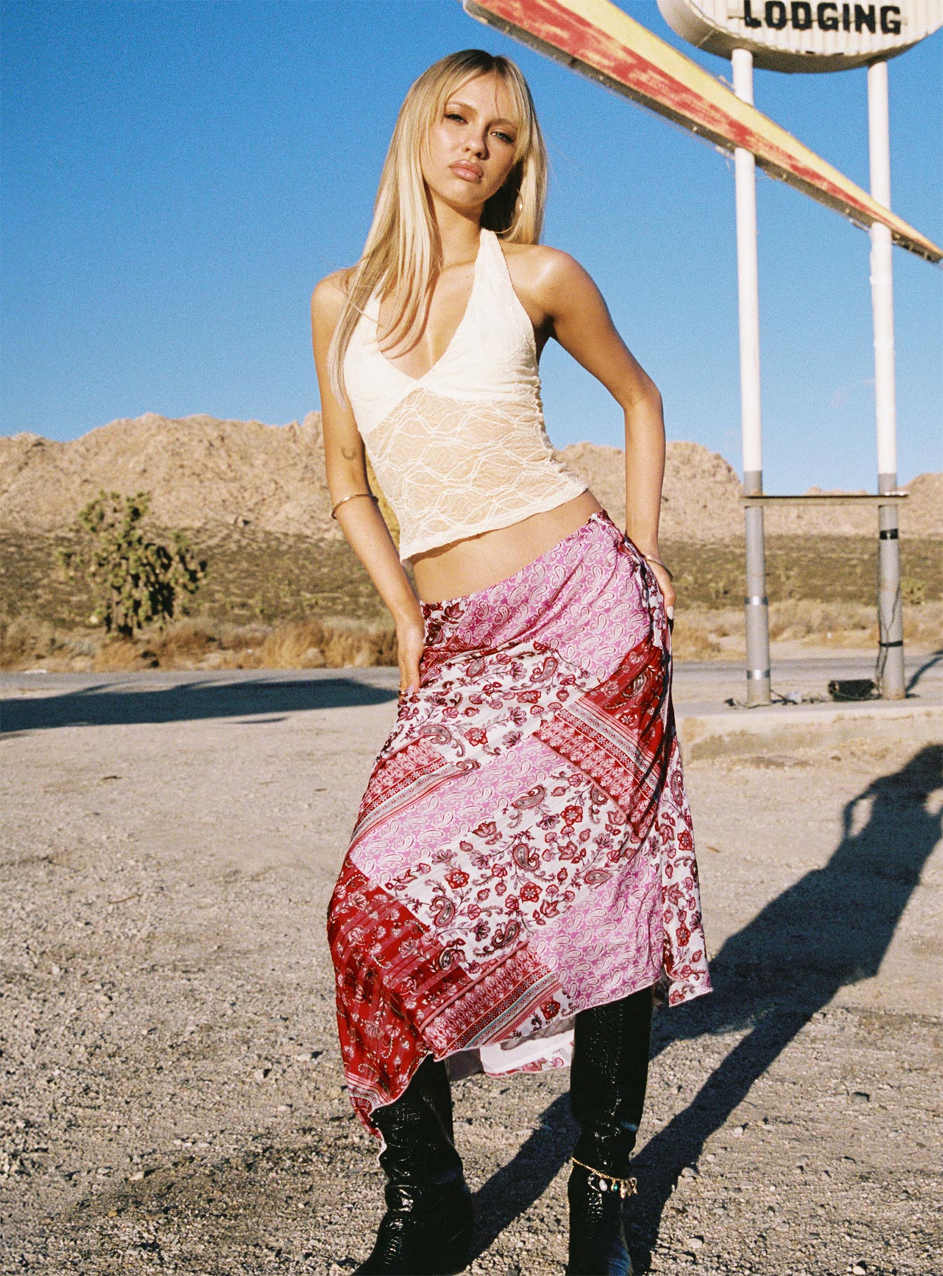 Alternative view of Darrah Lace Halter Top Cream
