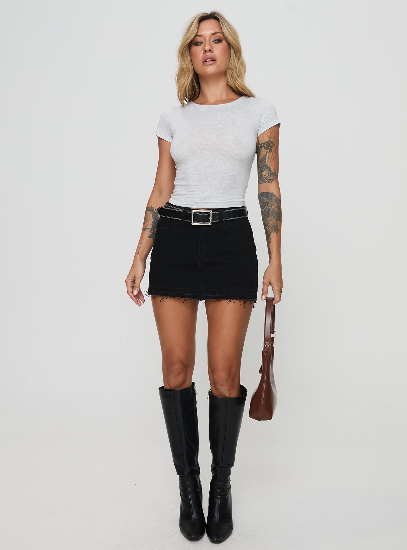 Alternative view of Aster Mini Skirt Black