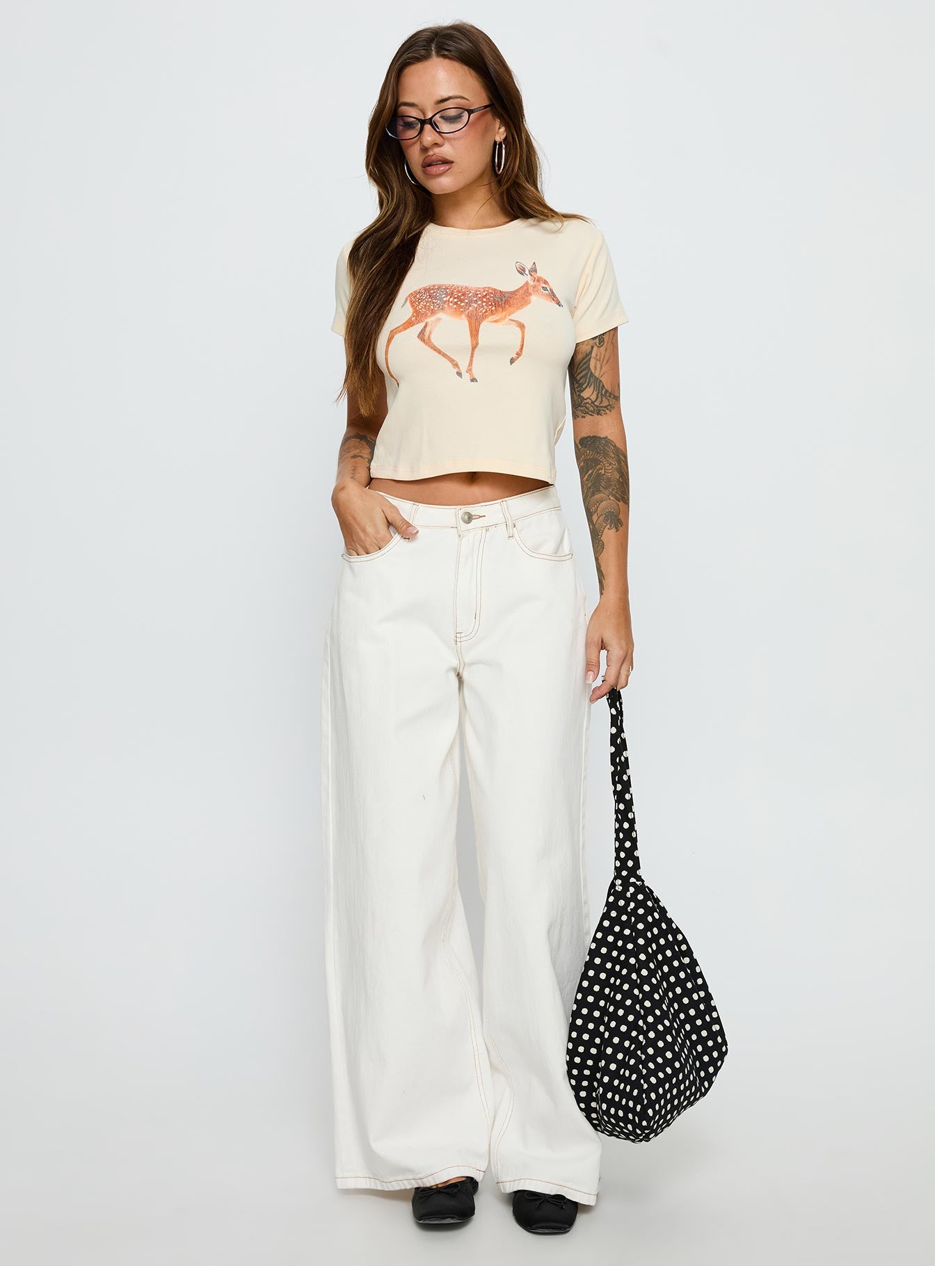 Alternative view of Dearly Loved Graphic Baby Tee Cream