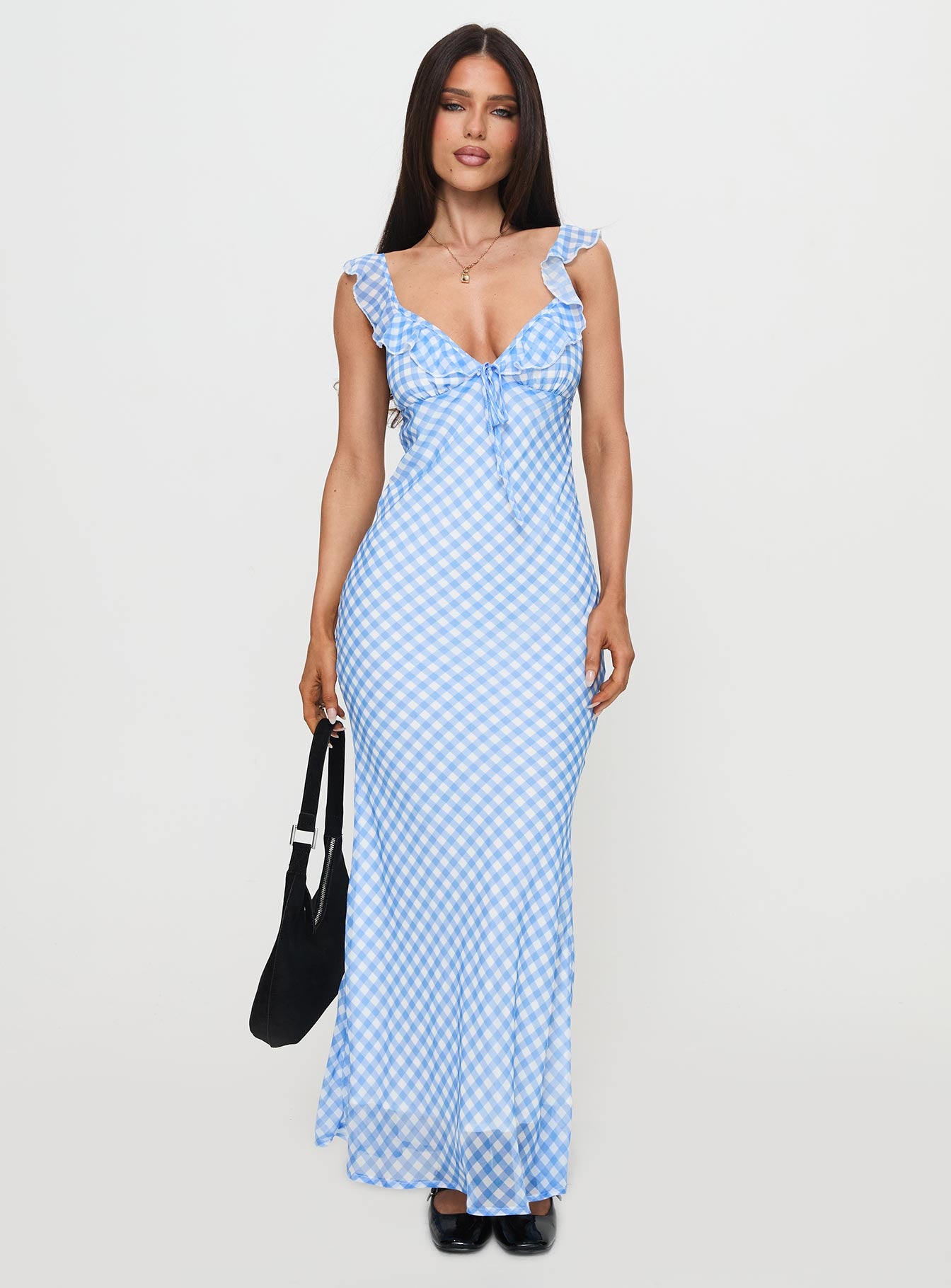 Alternative view of Brigette Maxi Dress Blue Gingham