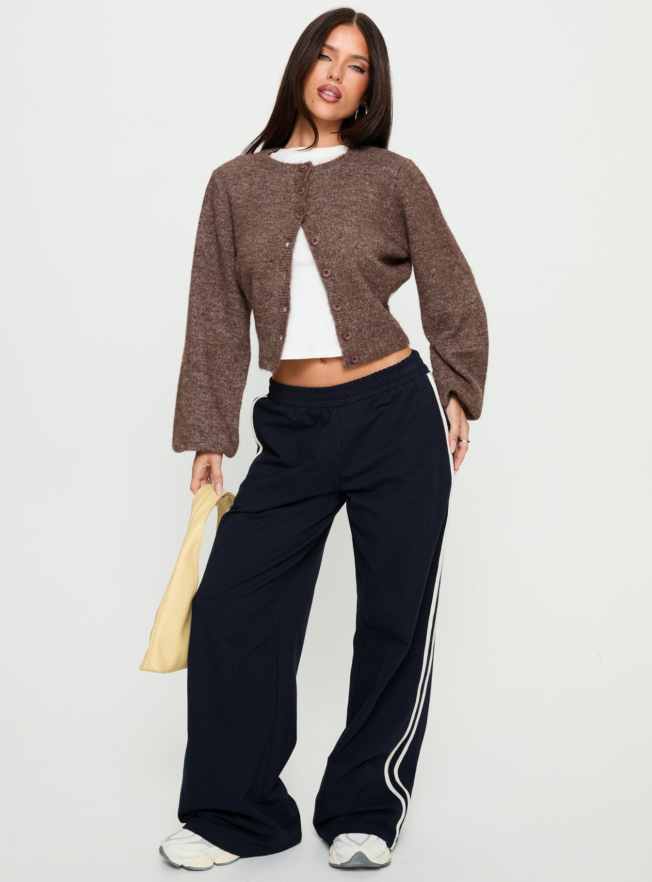 Alternative view of Dawsen Button Down Cardigan Brown